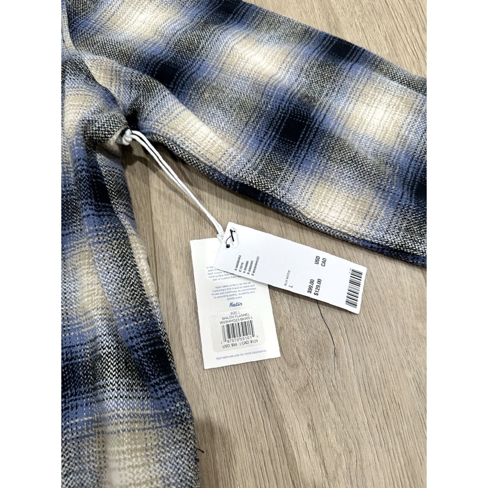 Katin NWT KATIN Shiloh Blue Heavy Weight Button Up Flannel Mens Large Size US L / EU 52-54 / 3 - 6 Thumbnail