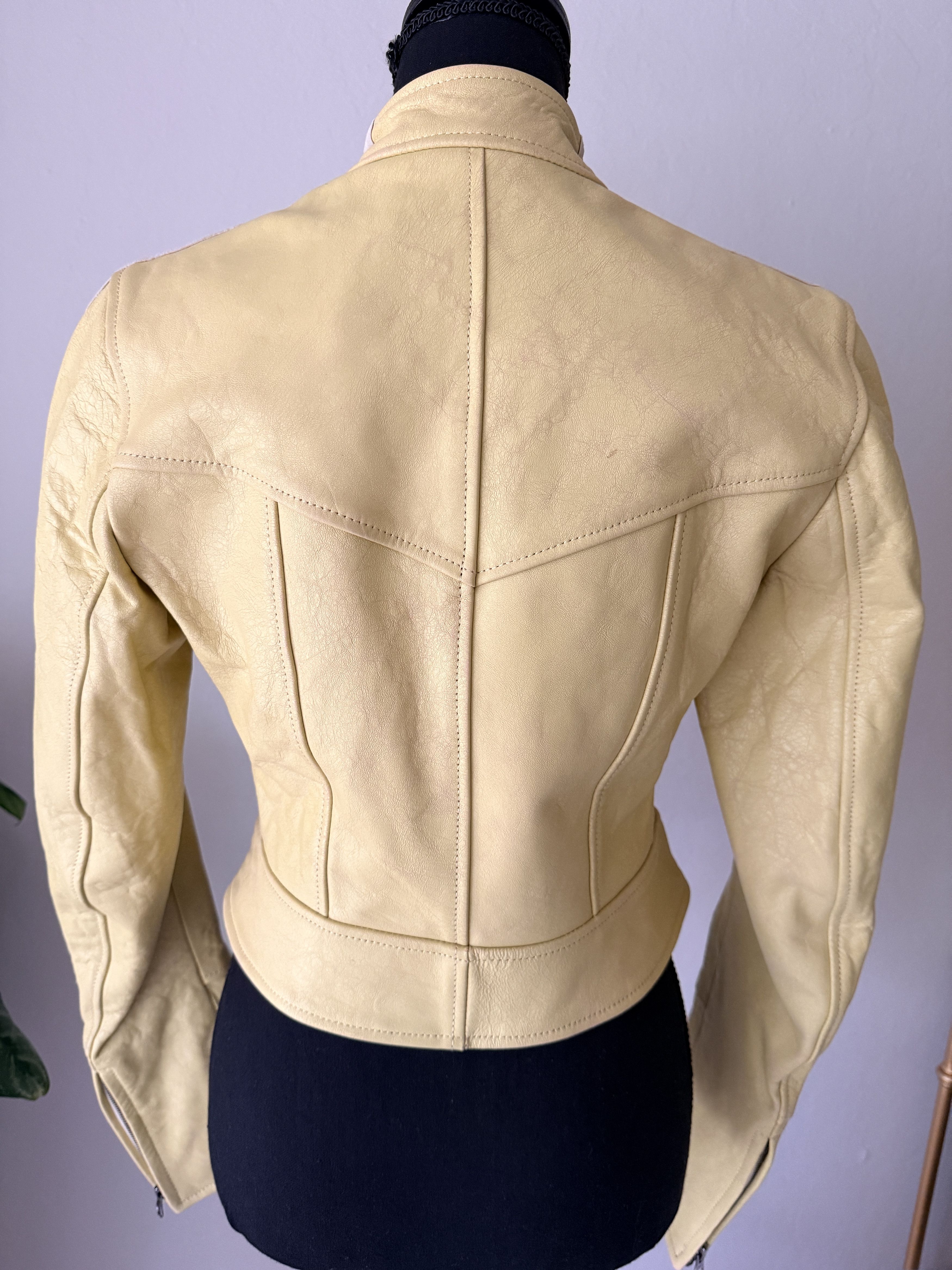 KNWLS KNWLS Claw Jacket Distressed Yellow Lambskin Size 12 NWT Size XL / US 12-14 / IT 48-50 - 3 Thumbnail