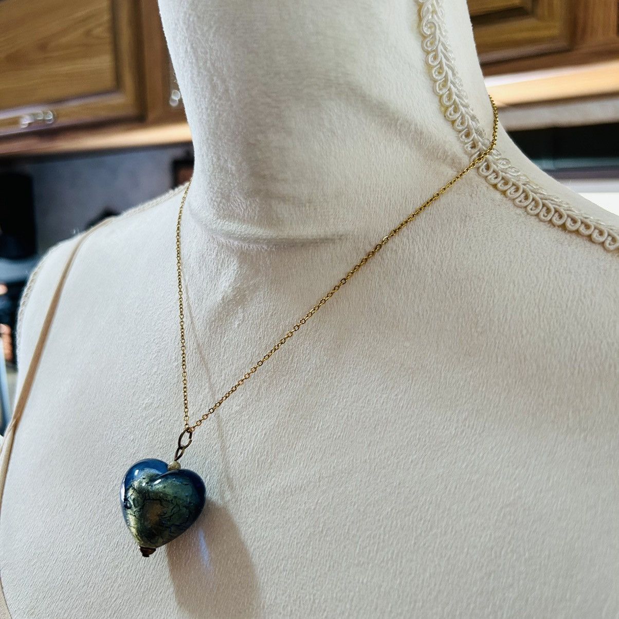 Handmade Handcrafted dichroic glass bubble heart pendant necklace Size ONE SIZE - 3 Thumbnail