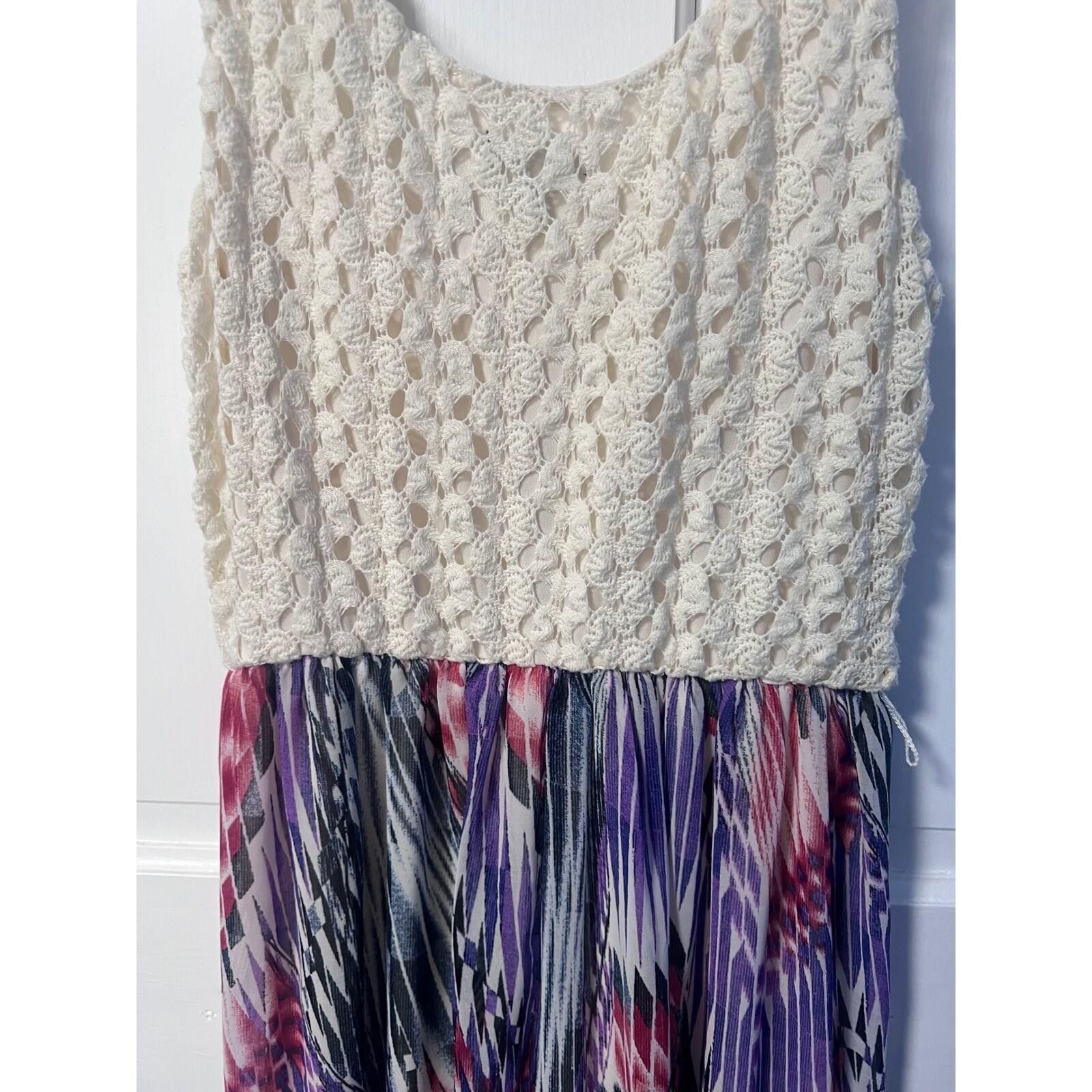Other Lily Rose Maxi Dress Womens XS Multicolor Crochet Ikat Boho Size XS / US 0-2 / IT 36-38 - 3 Thumbnail