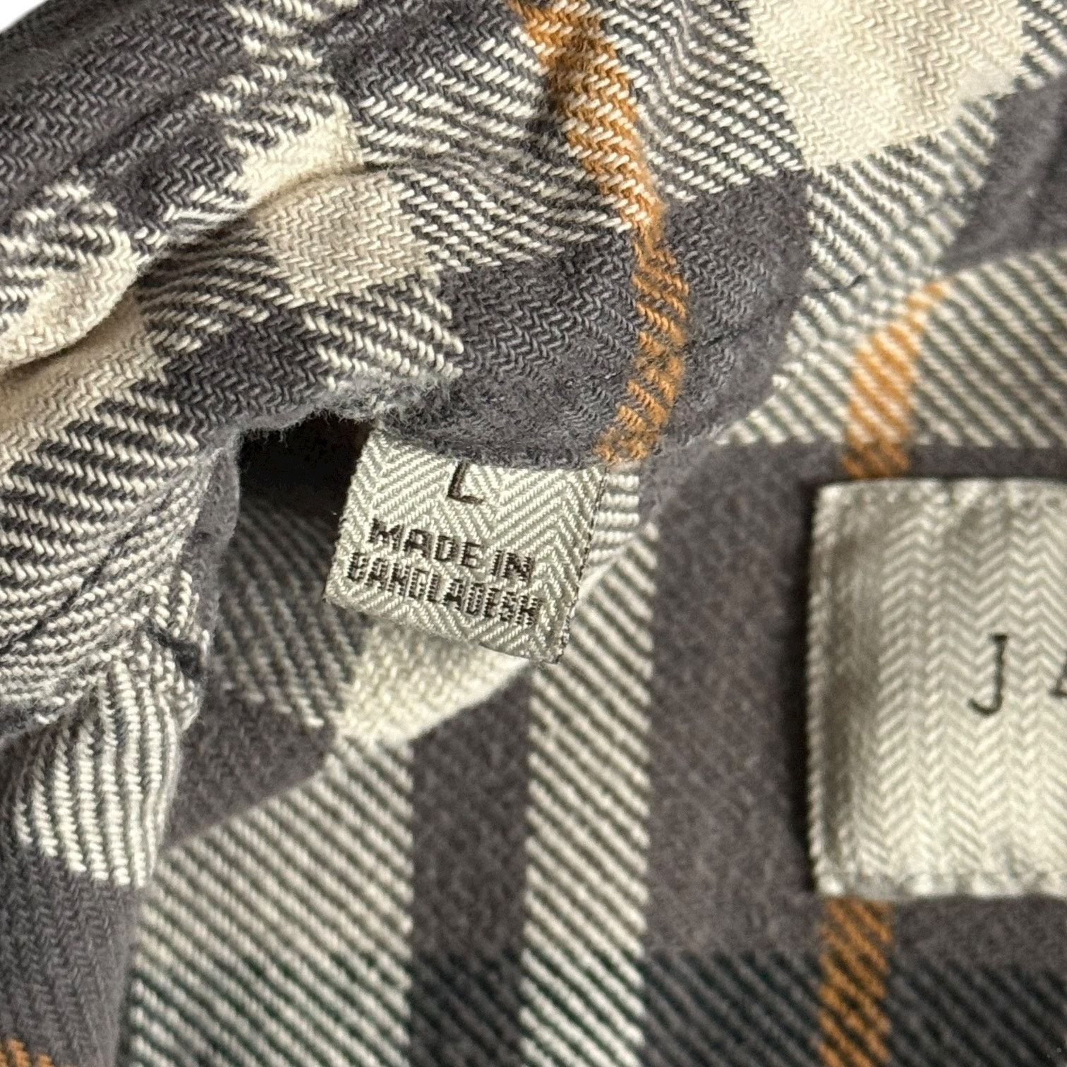 JACHS NY JACHS Men’s Button Front Plaid Flannel Gray Tan Shirt Large Size US L / EU 52-54 / 3 - 4 Thumbnail