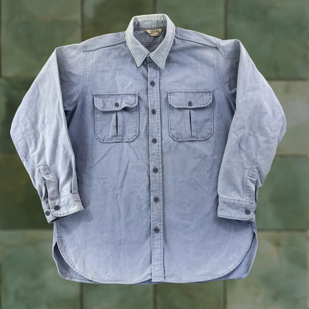 Vintage VINTAGE Woolrich Cabelas Shirt 2XL Blue 90s Button Up Chamois Hunting Outdoor USA Mens Size US XXL / EU 58 / 5 - 1 Thumbnail