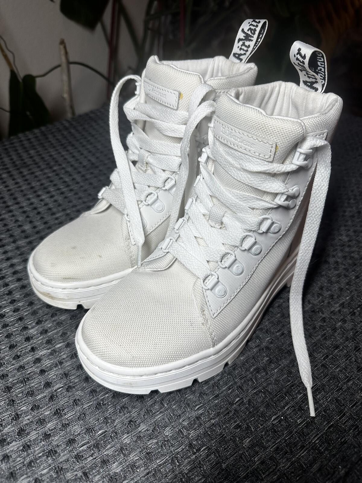 Dr. Martens White Doc Marten Airwair Canvas Combat Boots Size US 6 / EU 39 - 7 Thumbnail