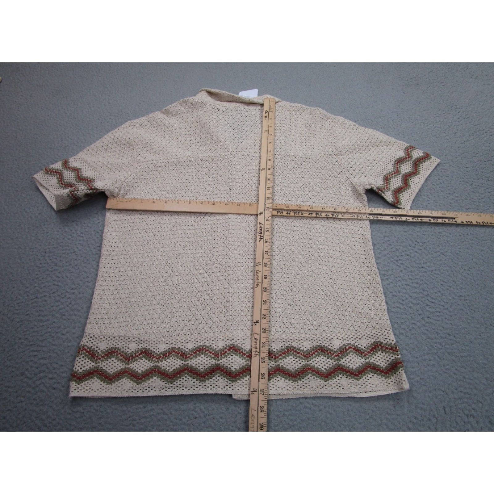 Vintage Morsecode Shirt Mens M Beige Crochet Knit Button up rockabilly indie beach boho Shirt Button-Up Vintage No? Size US M / EU 48-50 / 2 - 7 Thumbnail