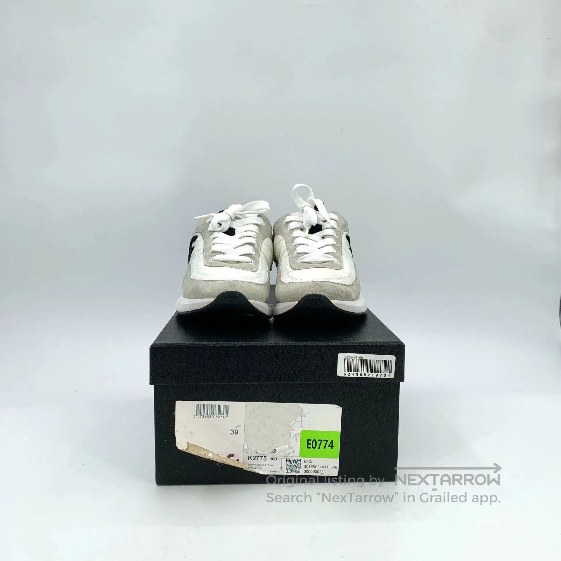 Chanel Chanel Gray White Logo Casual Sneakers . Size US 8 / IT 38 - 8 Thumbnail