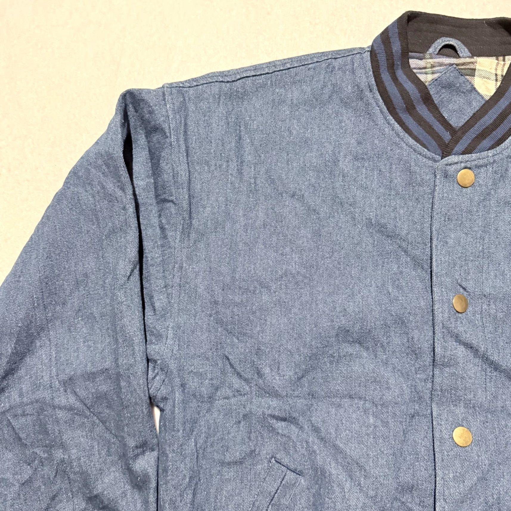 Vintage VINTAGE Hilton Active Apparel Bomber Jacket Men Blue Plaid Lined Snap Small Size US S / EU 44-46 / 1 - 3 Thumbnail