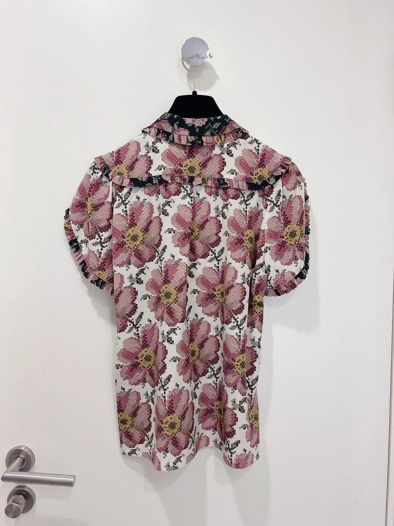 Gucci Gucci Doll collar retro printed shirt short-sleeved T-shirt Size XS / US 0-2 / IT 36-38 - 2 Thumbnail