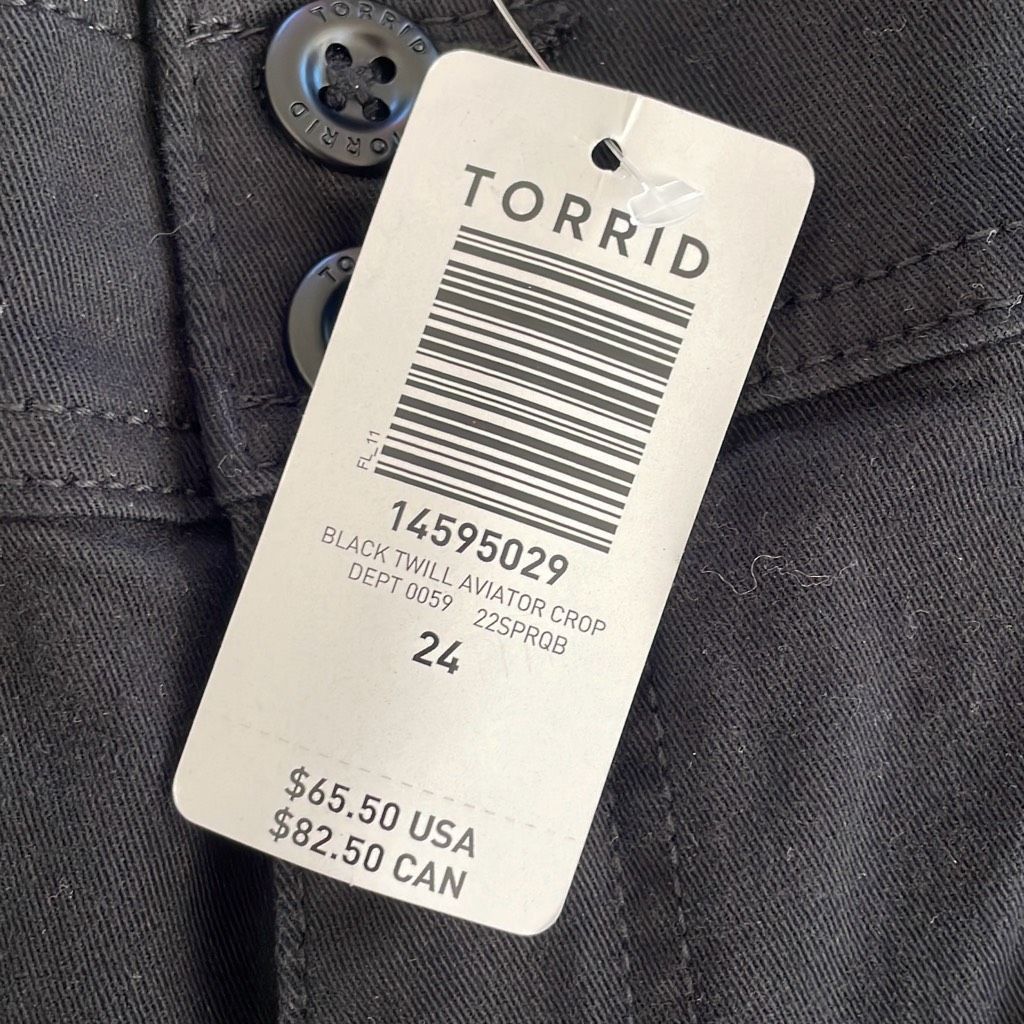 Other NWT Torrid Crop Aviator Skinny Stretch Twill Mid-Rise Pant $ Size 42" / US 20 - 6 Thumbnail