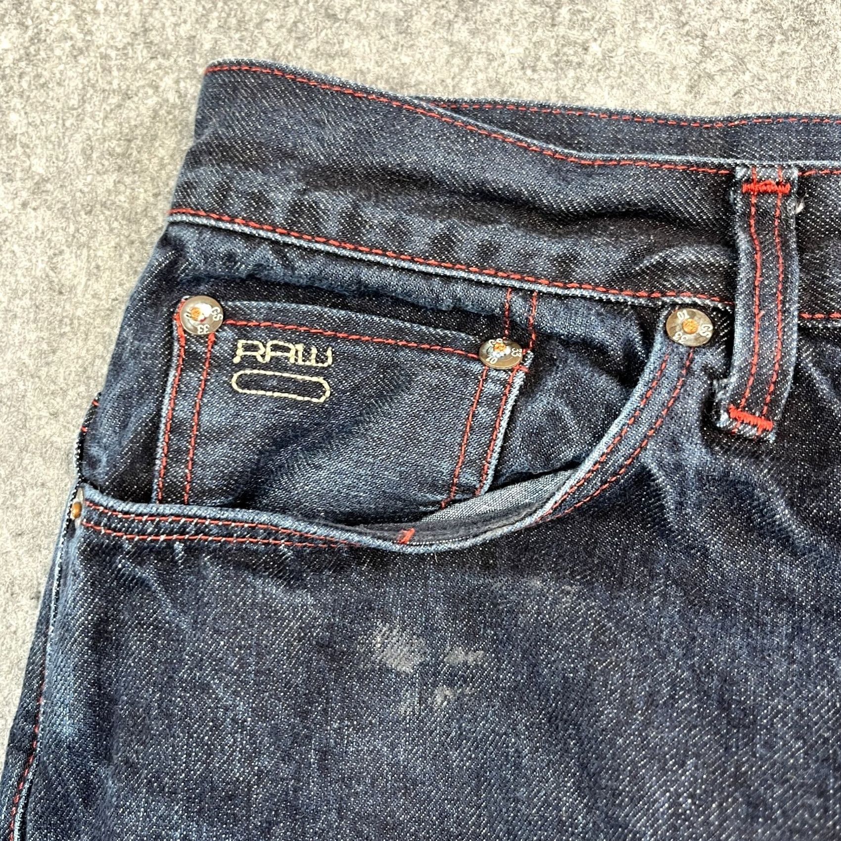 G-Star G-Star Jeans 33 34 Dark Wash Button Fly Tapered 5-Pocket Denim Cotton Mens Regular Jeans Womens? Size US 33 - 7 Thumbnail