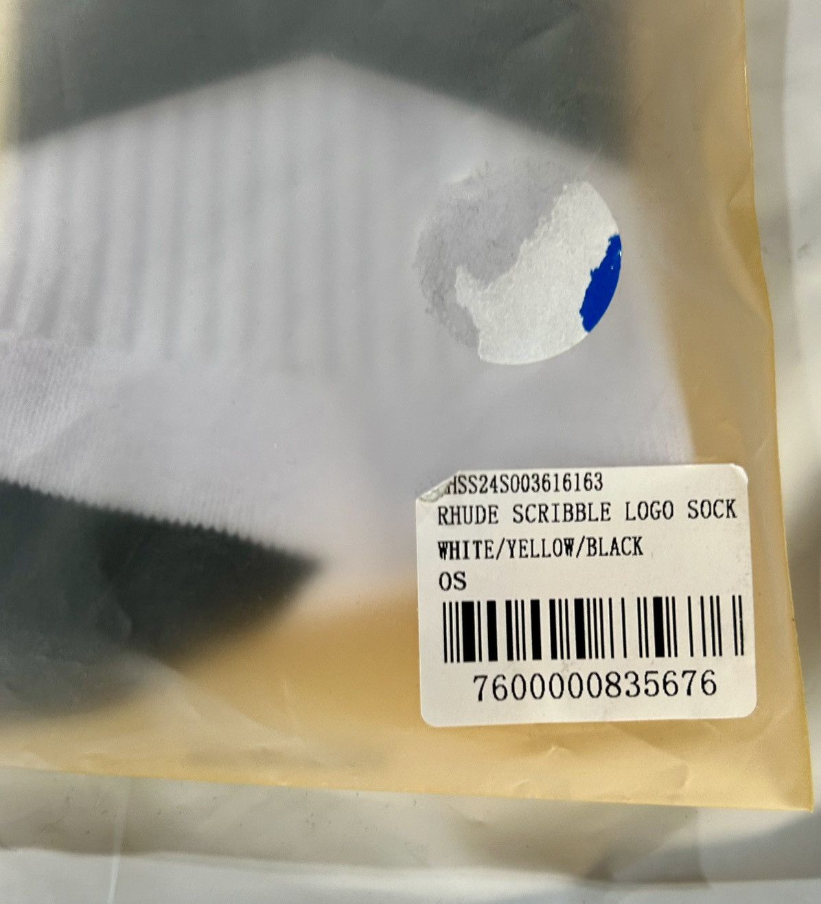 Rhude Rhude Scribble Logo Socks in the "White/Yellow/Black" Size ONE SIZE - 2 Thumbnail