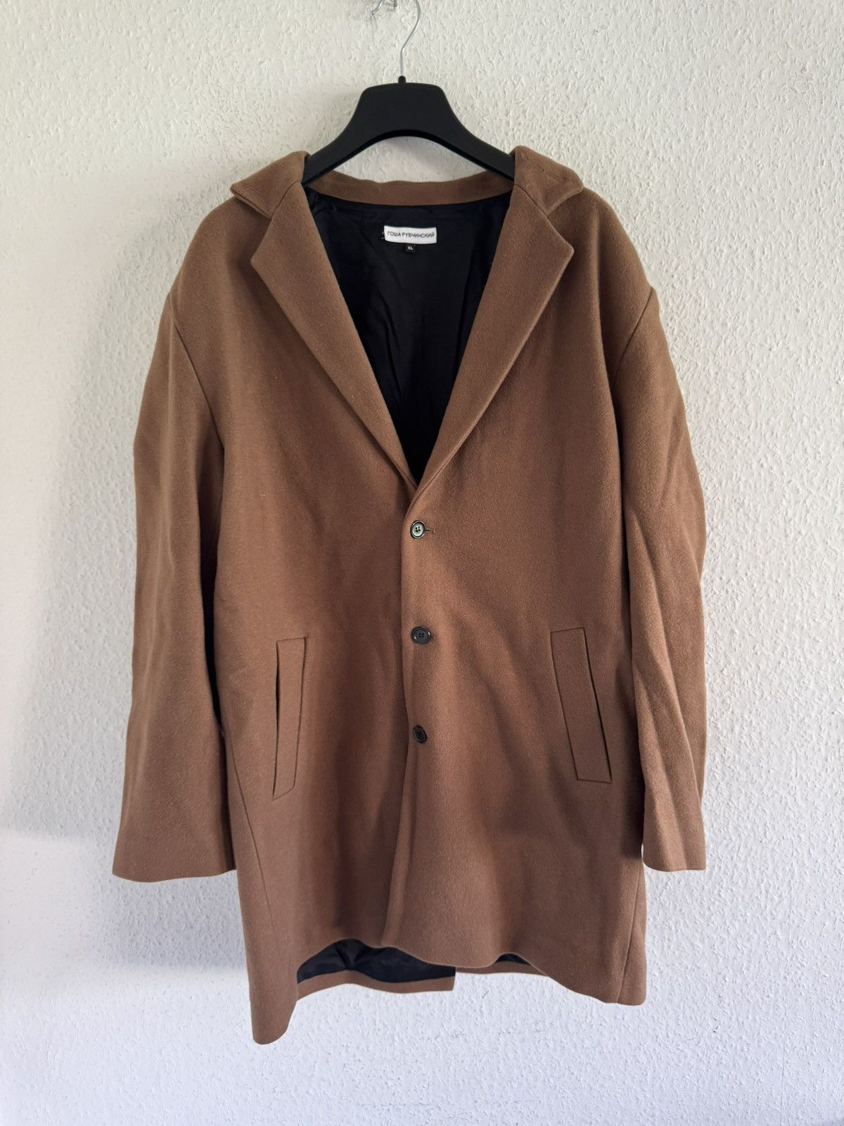 Gosha Rubchinskiy Single Breasted Brown Wool Coat Size US XL / EU 56 / 4 - 2 Thumbnail
