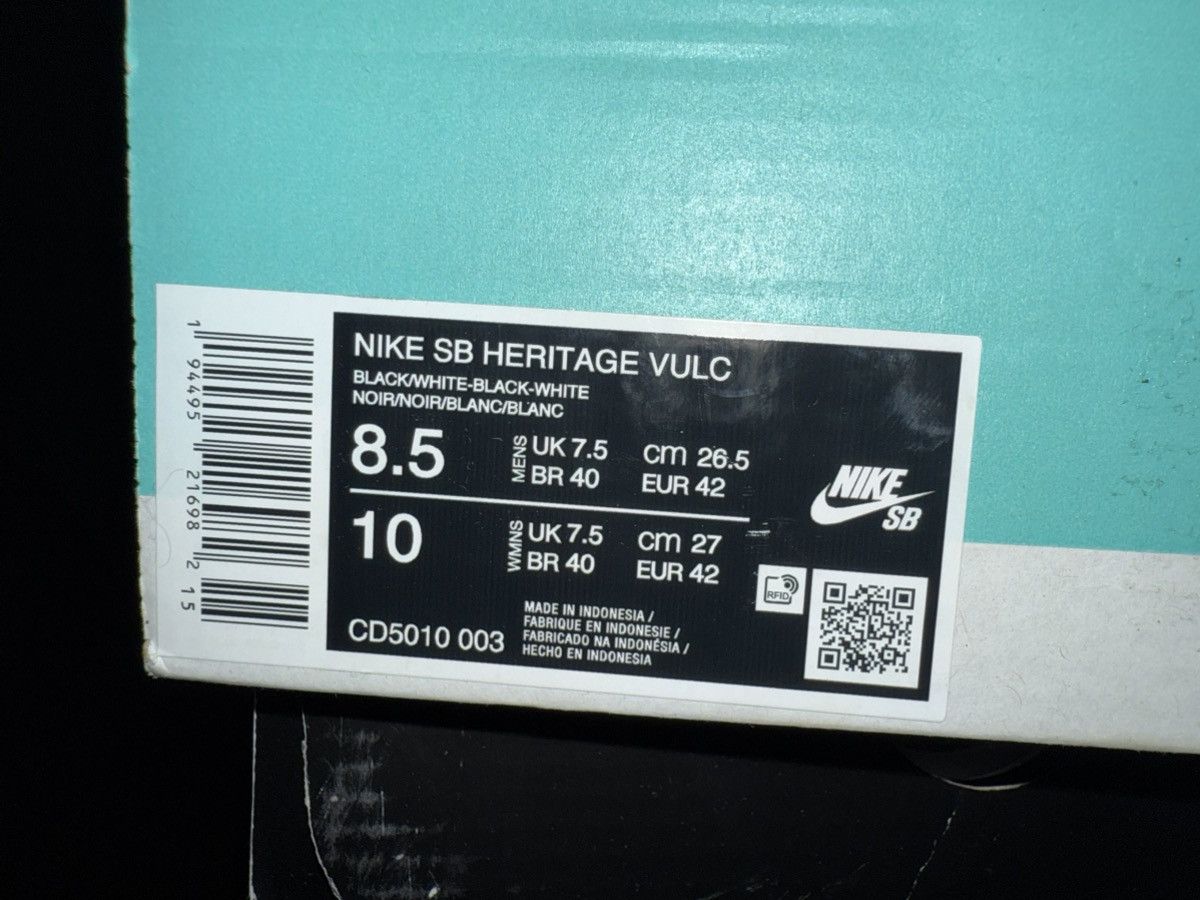 Nike Nike SB Heritage VULC NEW DS sz8.5 OG Box (no lid) Size US 8.5 / EU 41-42 - 12 Thumbnail