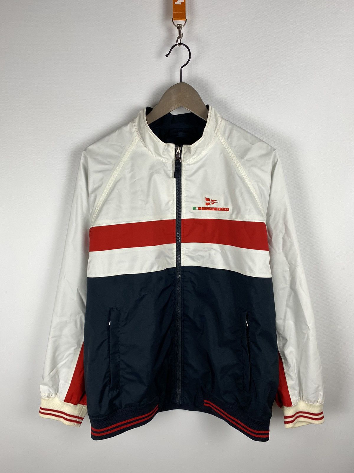 image of Vintage Prada Luna Rossa Luxury Y2K Streetwear Jacket in White, Men's (Size Medium)