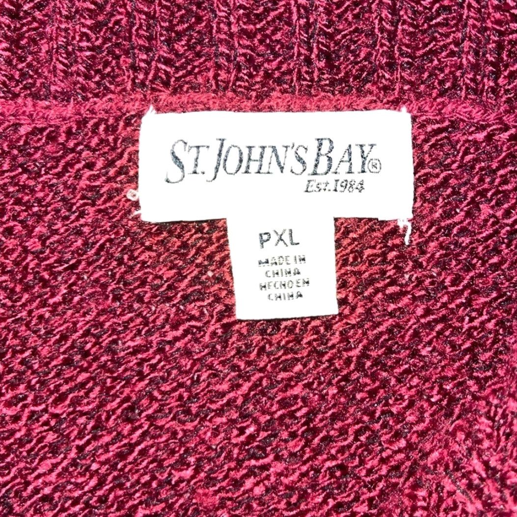 Vintage St. John's Bay burgundy red fleck v cowl holiday sweater top women's Petite XL Size XL / US 12-14 / IT 48-50 - 4 Thumbnail