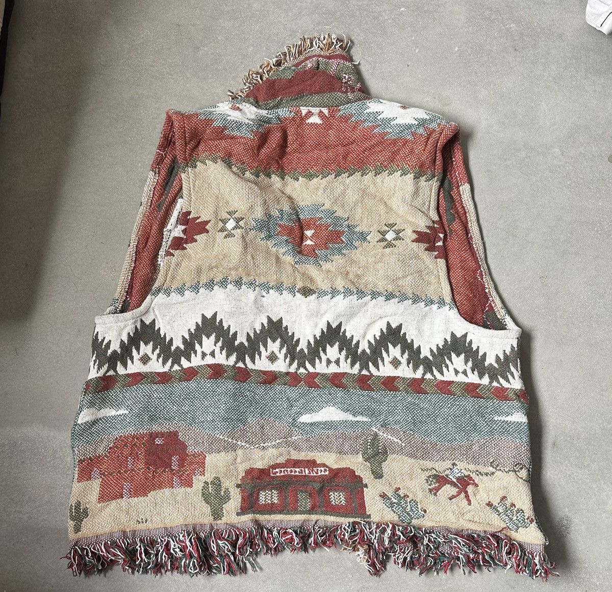 Vintage VINTAGE COUNTRY LIFE BLANKET VEST AZTEC NATIVE Size 40S - 10 Thumbnail