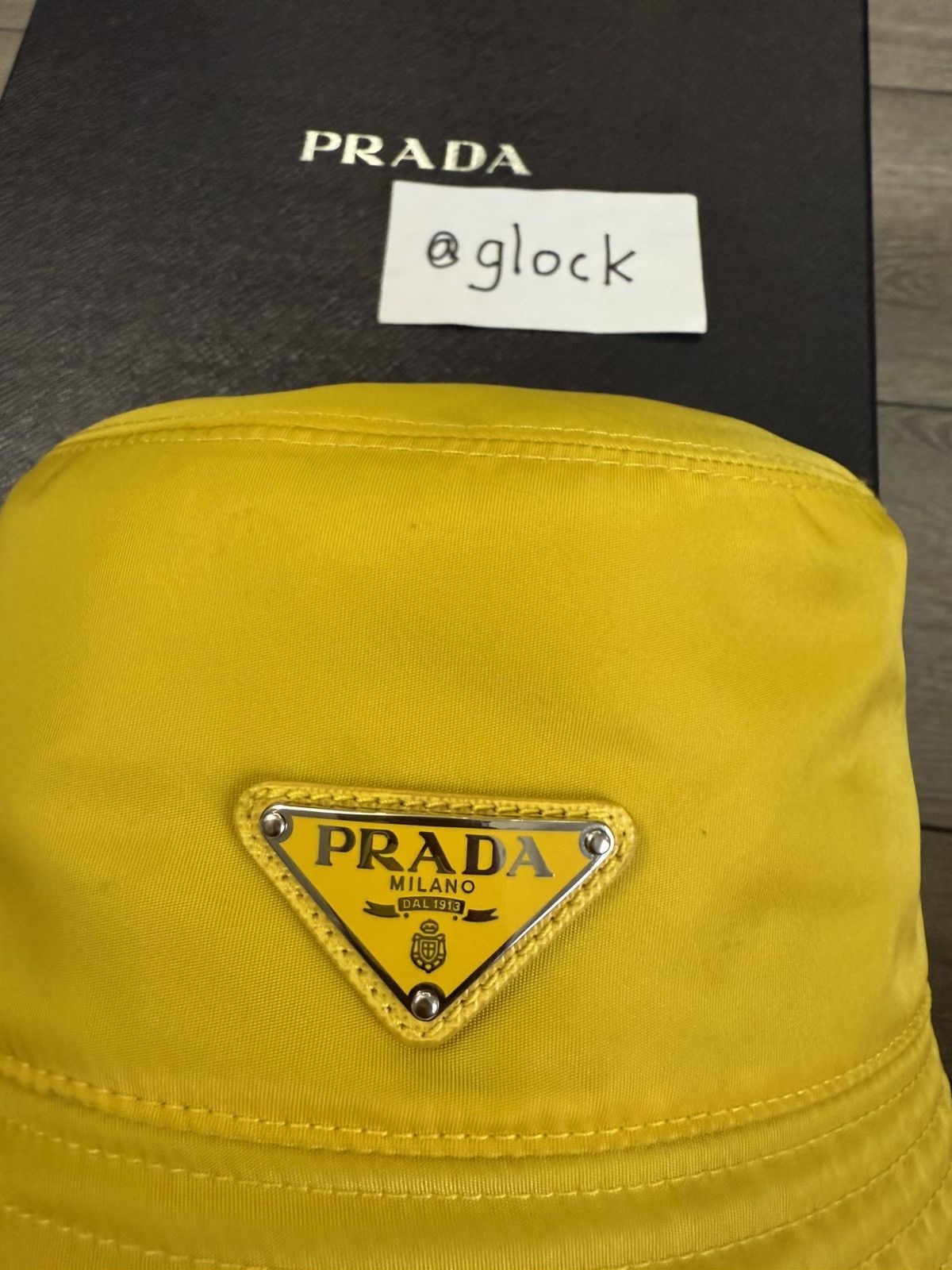Prada Prada Nylon Bucket Hat Yellow Brand New Size Medium Size ONE SIZE - 4 Thumbnail