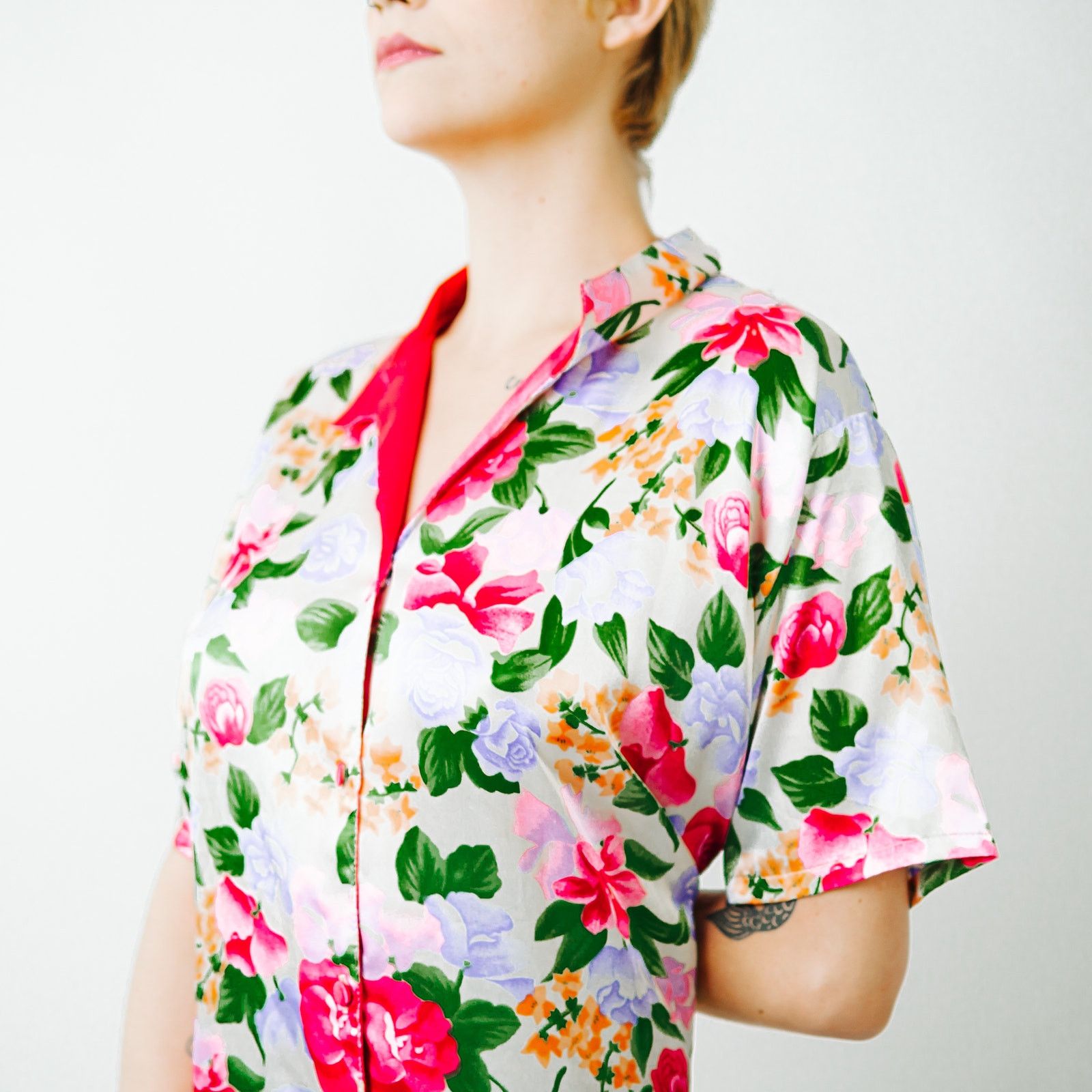 Vintage Vintage A' Milan Intimates Floral Button Front Gown / Med Size M / US 6-8 / IT 42-44 - 9 Thumbnail