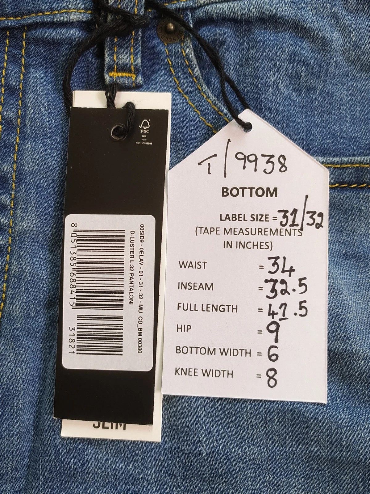 Diesel Diesel D-LUSTER L.32 MENS JEANS T/9938 Size US 31 - 6 Thumbnail