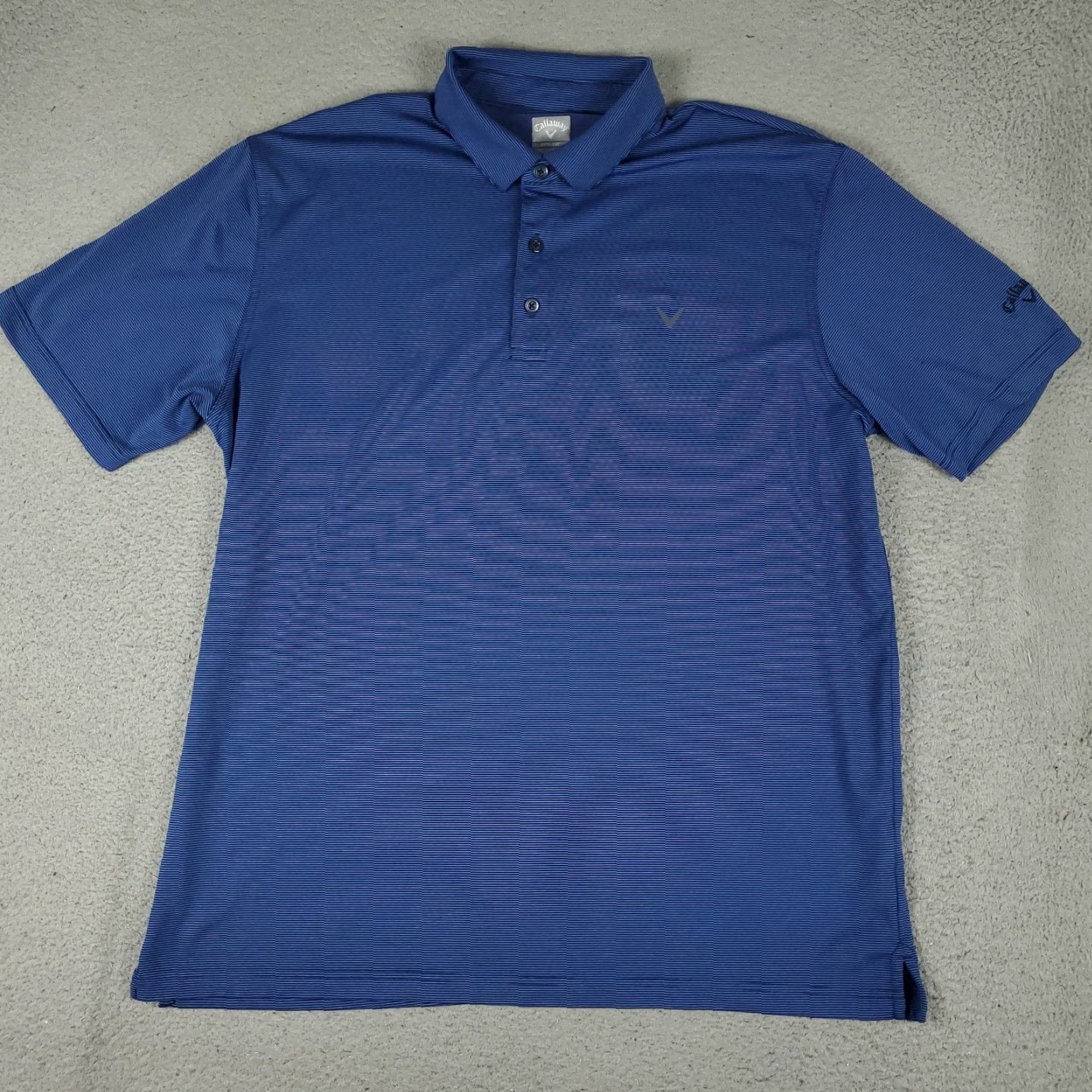 Callaway Callaway Polo Shirt Mens XL Blue Striped Opti Dri Fit Golf Short Sleeve Size US XL / EU 56 / 4 - 2 Thumbnail