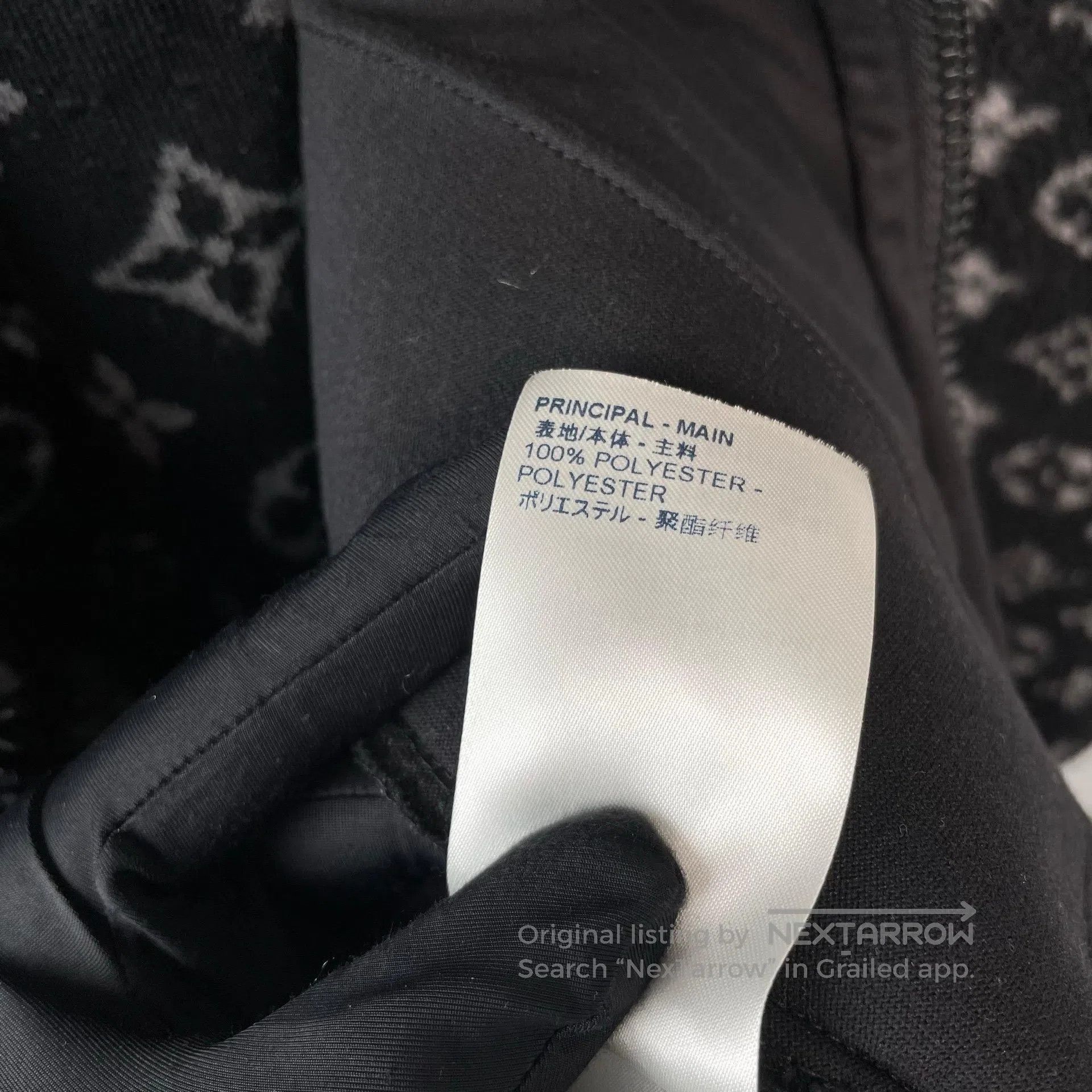 Louis Vuitton Louis Vuitton Black Full Print Logo Teddy Fleece Jacket| Size US XS / EU 42 / 0 - 7 Thumbnail