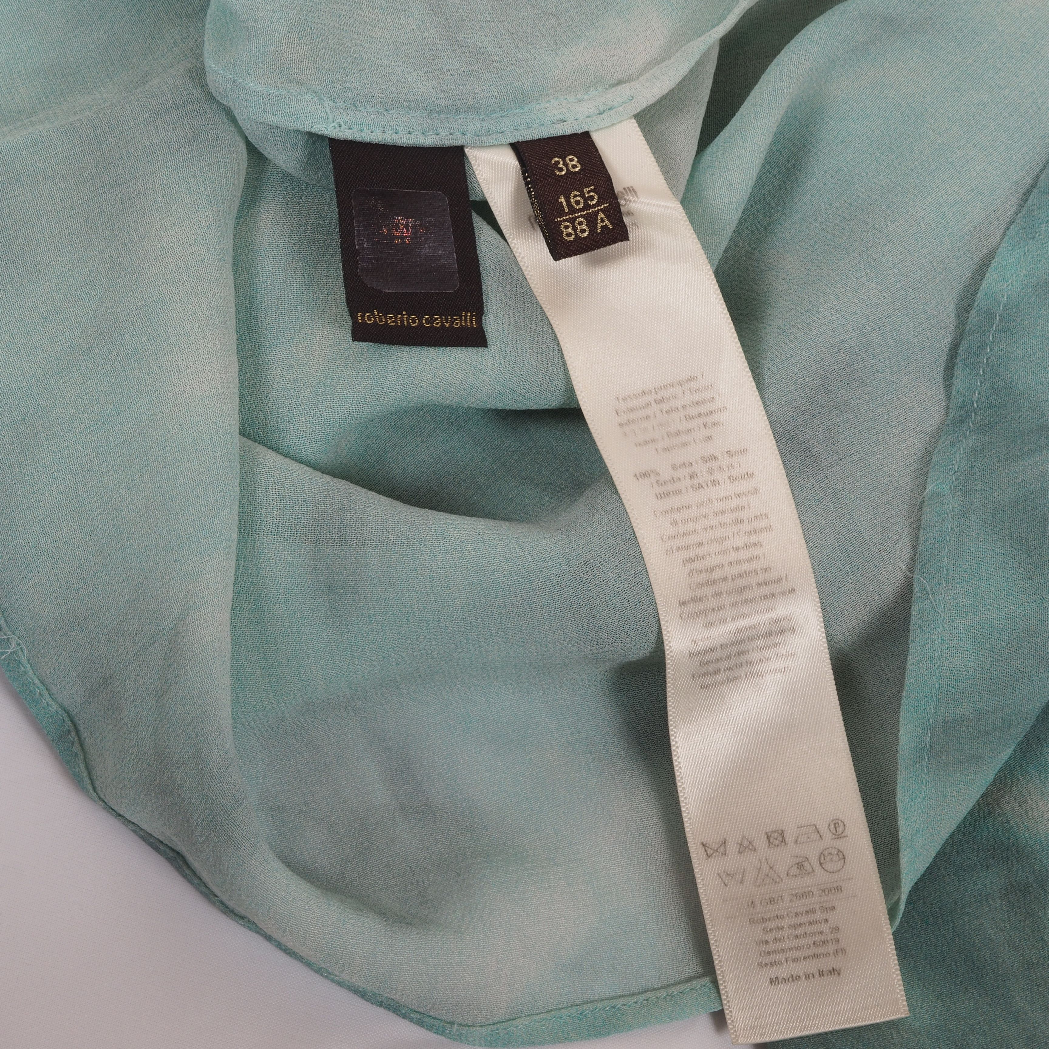 Roberto Cavalli Roberto Cavalli Vintage Sheer Silk Tie-Dye Tie Neck Blouse Size XS / US 0-2 / IT 36-38 - 6 Thumbnail