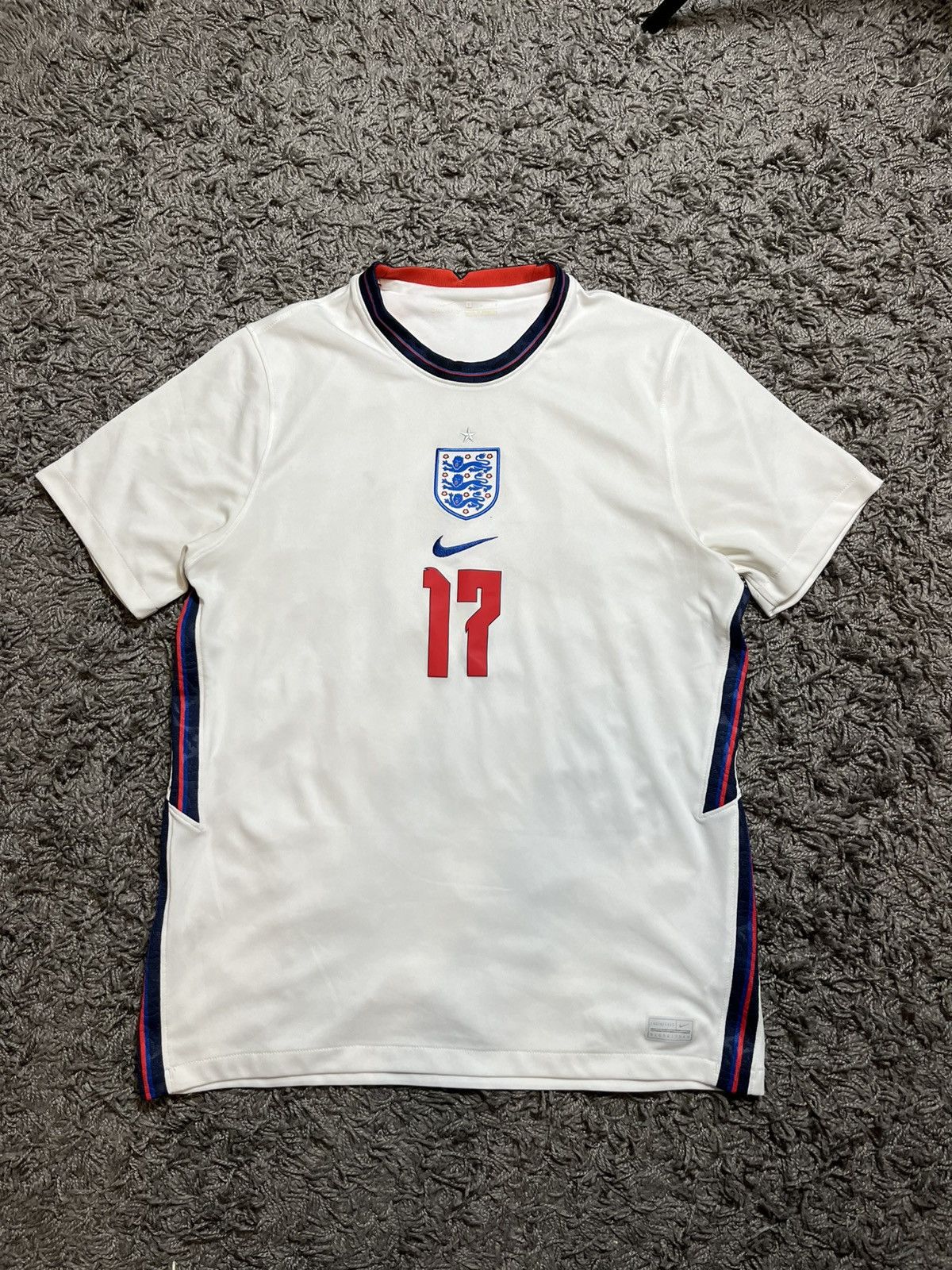 Nike × Vintage ENGLAND NATIONAL FOOTBALL TEAM 2021/22 SANCHO #17 HOME SHIRT Size US L / EU 52-54 / 3 - 1 Thumbnail