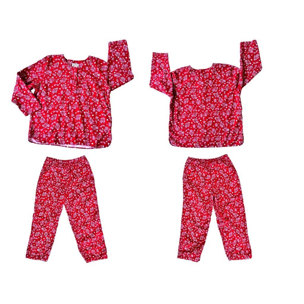 Other Vintage Jennifer Moore Christmas Pajamas Large Red 2 piece F Size 30" / US 8 / IT 44 - 12 Thumbnail