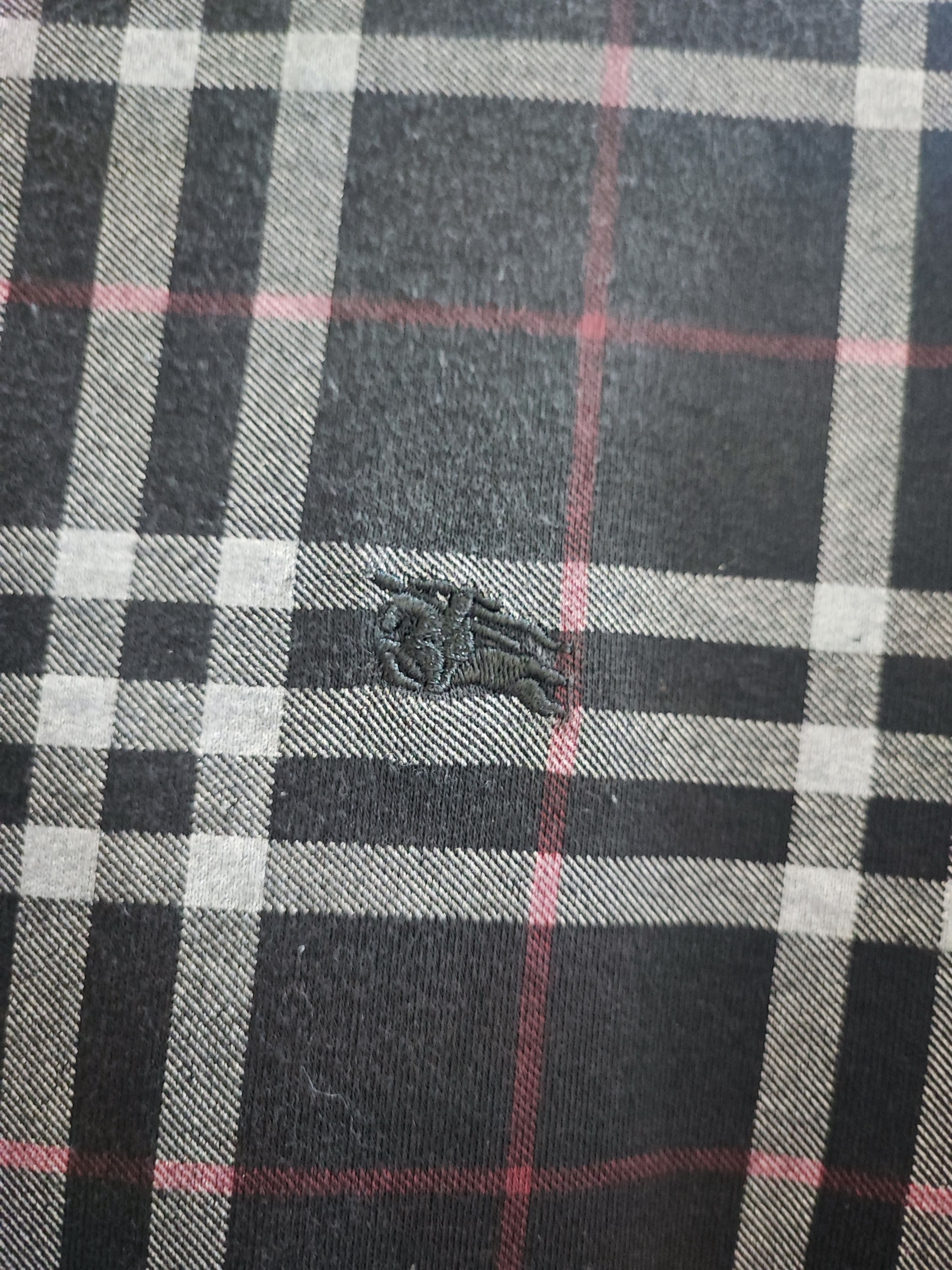 Burberry × Designer Vintage Burberry Black Nova Check Long Sleeve Polo Shirt Size US L / EU 52-54 / 3 - 4 Thumbnail