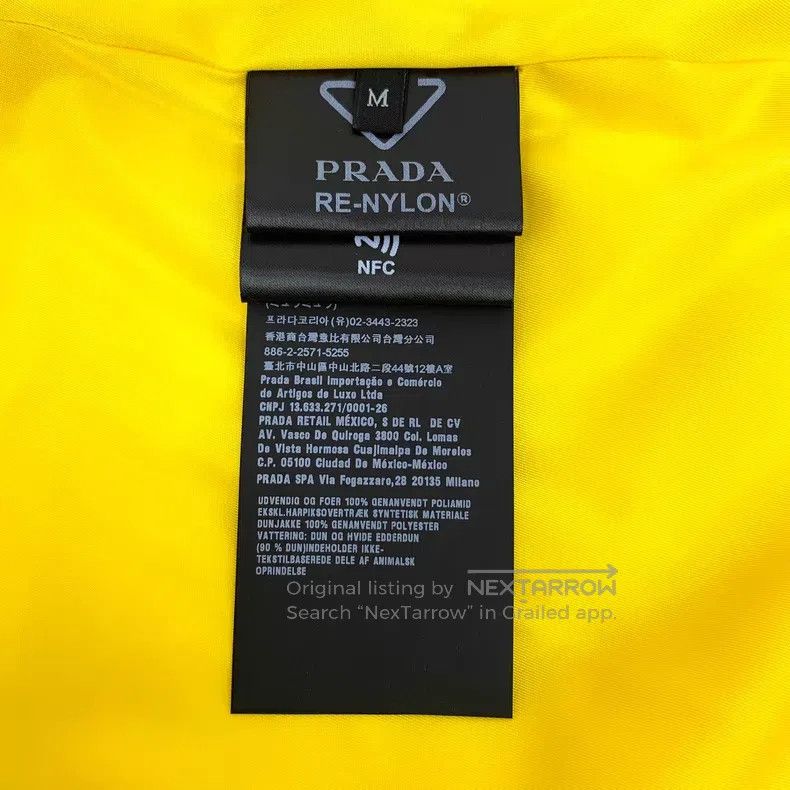 Prada Prada Yellow logo diamond hooded down vest Size US M / EU 48-50 / 2 - 7 Thumbnail