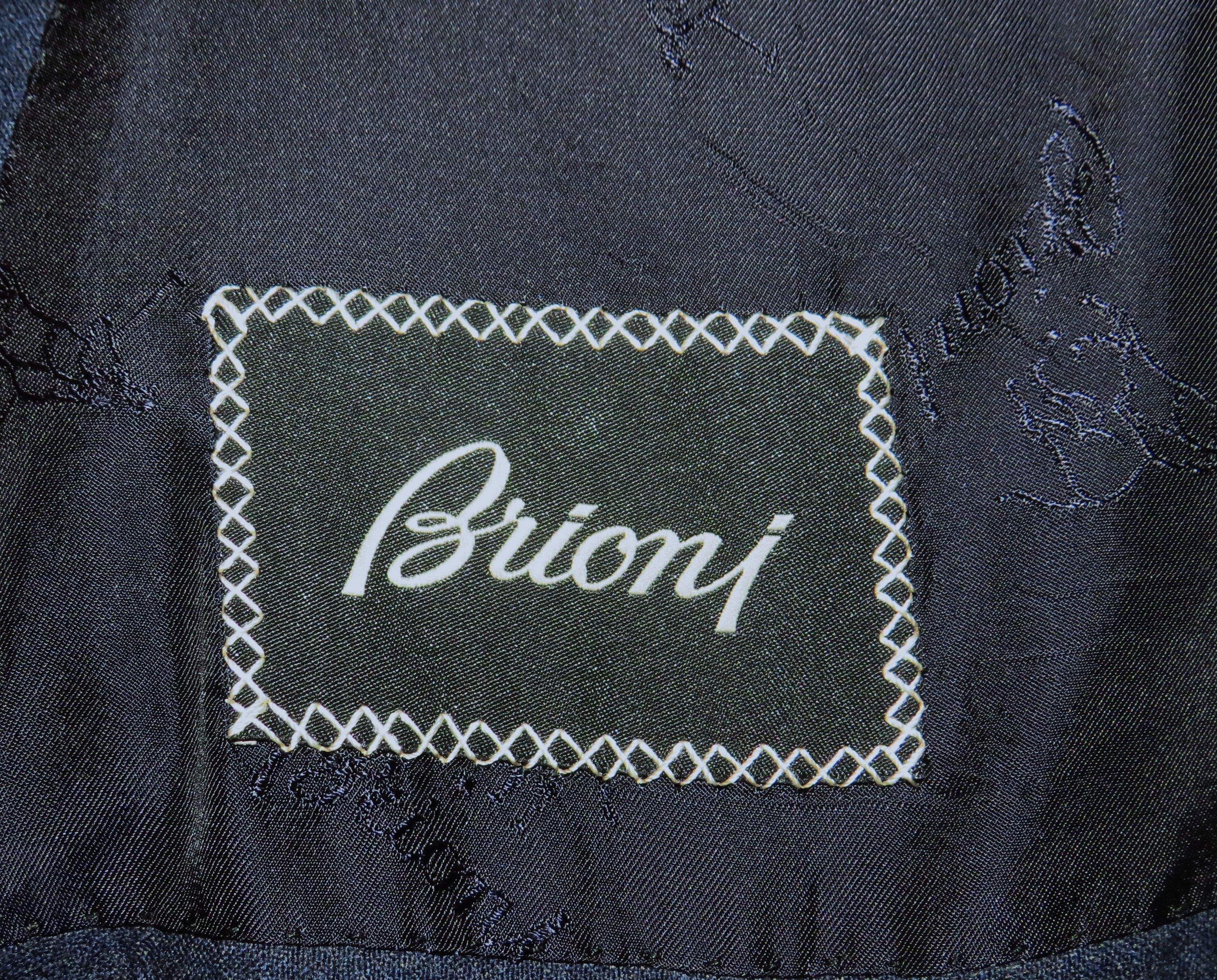 Brioni Nomentano Super 160 Custom Made Blue Striped Suit 42L NWT Size 42L - 22 Thumbnail