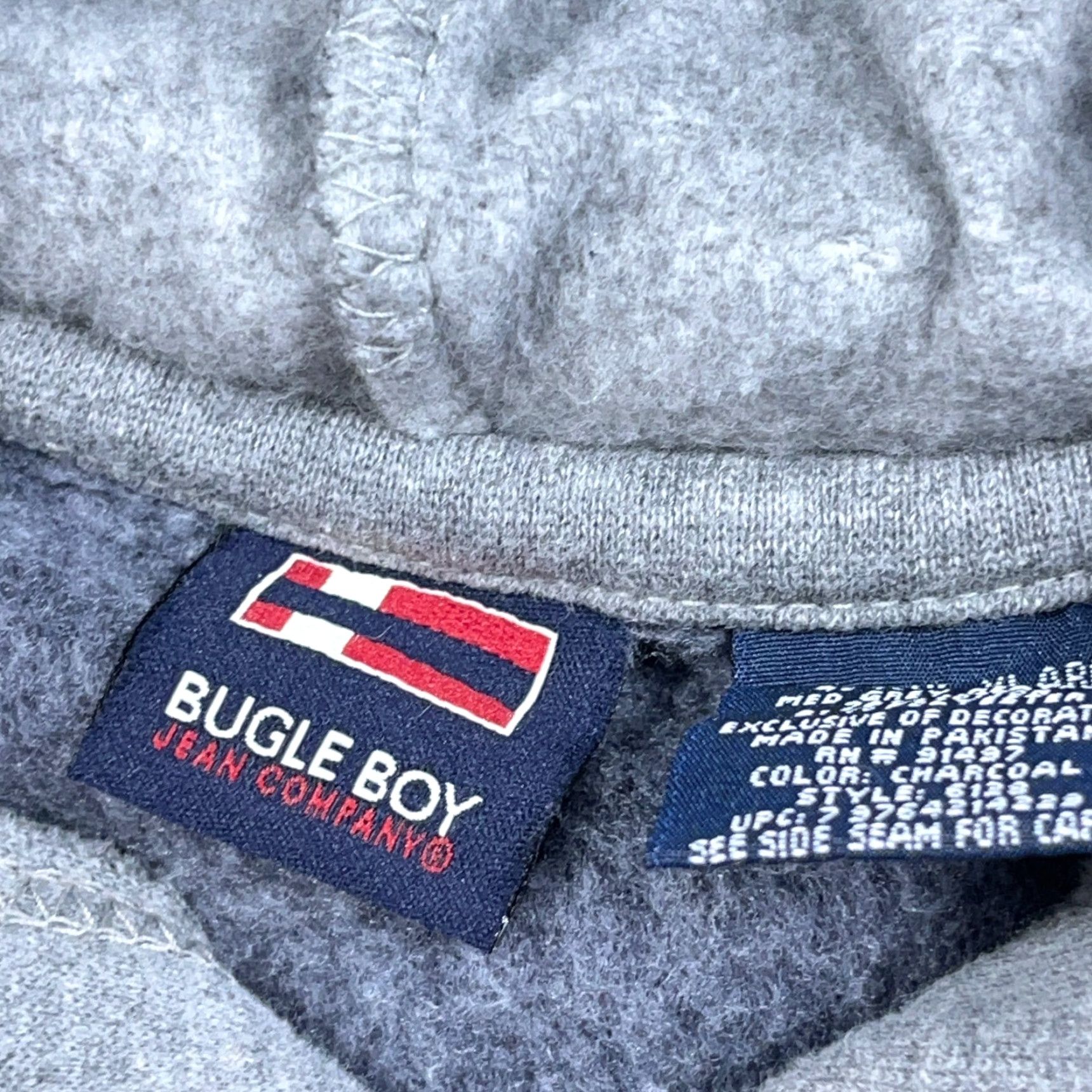 Bugle Boy VINTAGE Bugle Boy Hoodie Men XL Gray Sweatshirt 90s Y2K Logo Embroidered Pockets Graphic Print Hooded Crew Neck Size US XL / EU 56 / 4 - 3 Thumbnail
