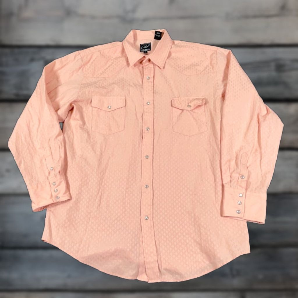Roper Roper Western Style Shirt Adult XL Pale Pink Diamond Pattern Pearl Snap Cowboy Size US XL / EU 56 / 4 - 1 Thumbnail