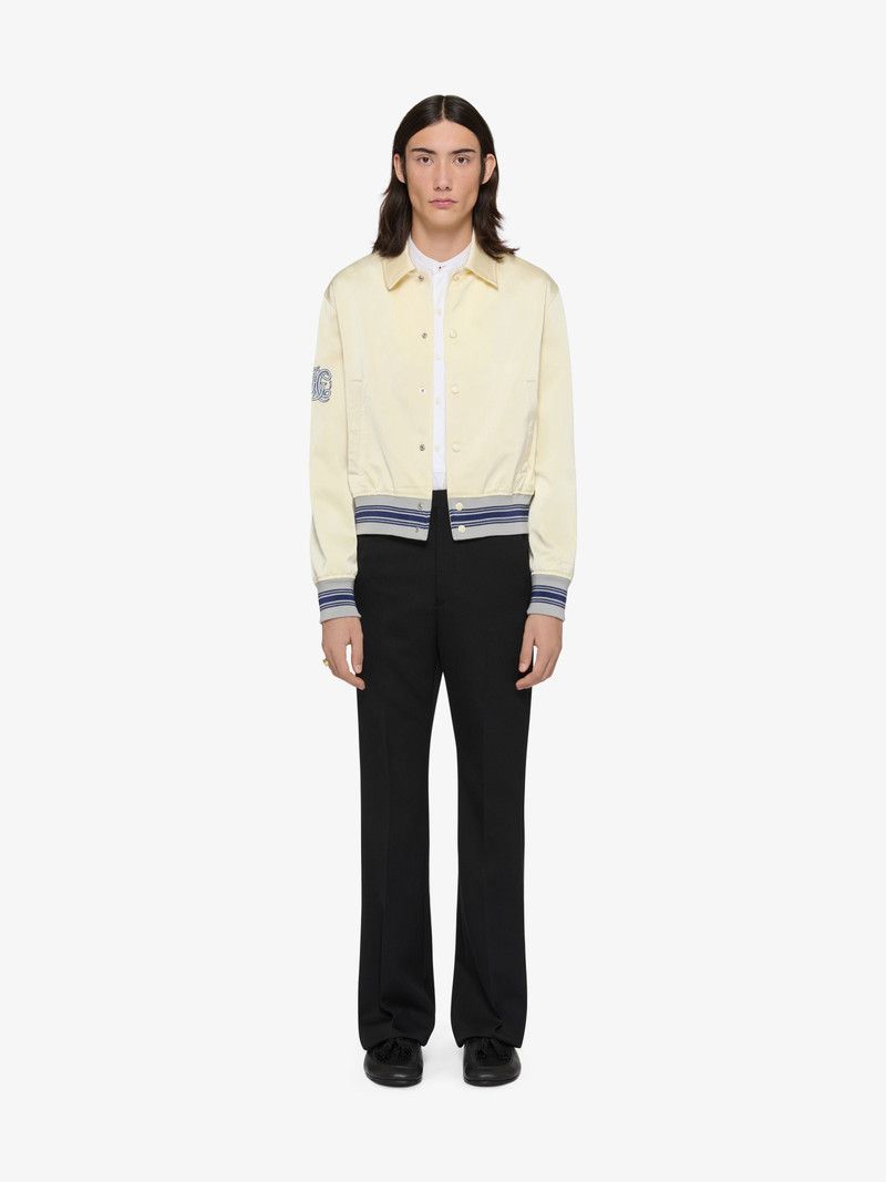 Givenchy o1w1db10326 Heavy Satin Blouson Jacket in Ivory/Blue Size US S / EU 44-46 / 1 - 2 Thumbnail