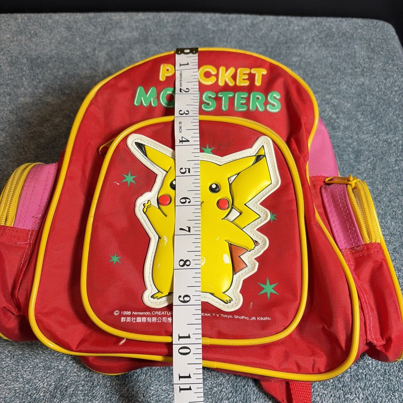 Pokemon Vintage Pocket Monster Pikachu Backpack Pokemon Grail Size ONE SIZE - 10 Thumbnail