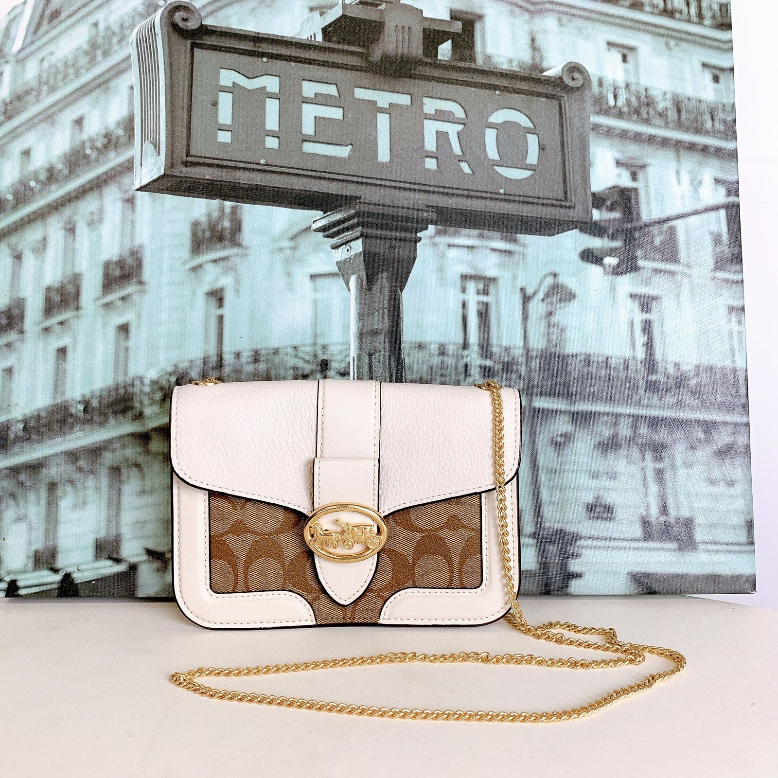 Coach Coach 7287 Georgie Crossbody In Signature Canvas IN KHAKI CH Size ONE SIZE - 2 Thumbnail