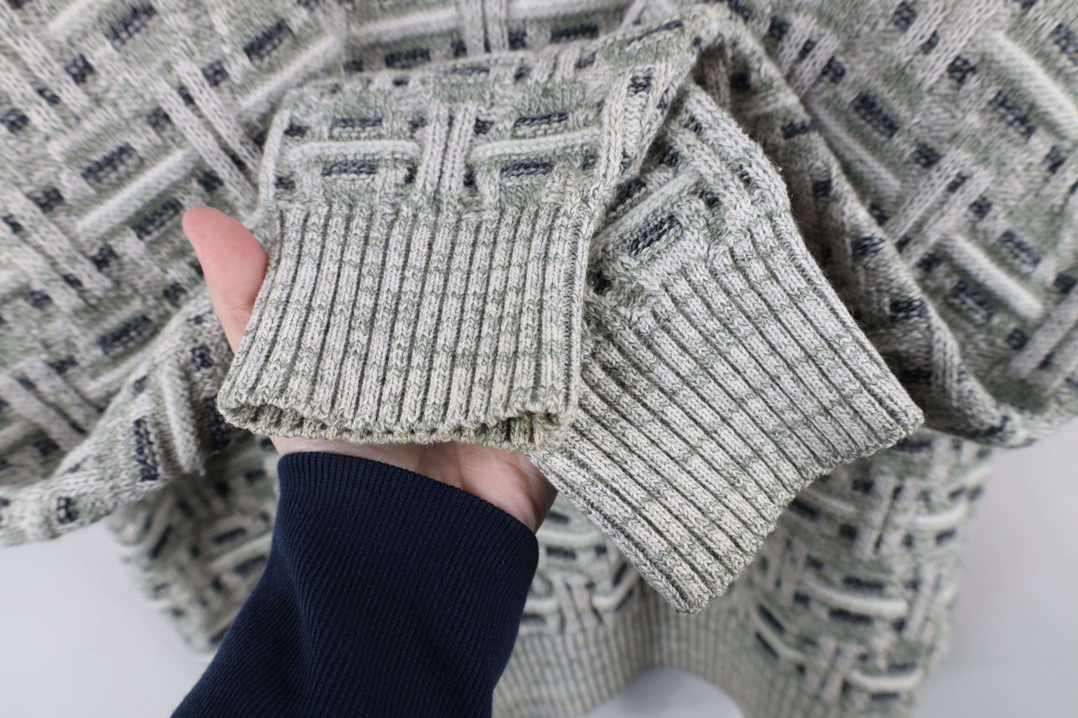 Vintage Vintage 90s Streetwear Cross Weave Knit Crewneck Sweater Size US XXL / EU 58 / 5 - 5 Thumbnail