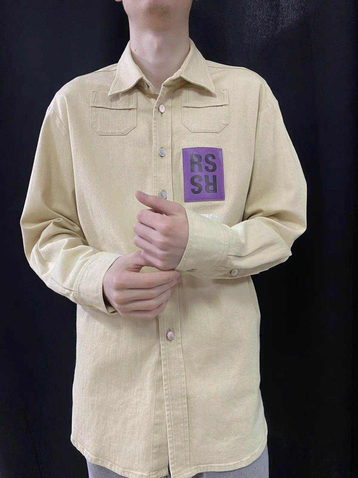 Raf Simons × Vintage Vintage Raf Simons 15SS Two Pocket RS Walker Patch Shirt Size US L / EU 52-54 / 3 - 1 Thumbnail