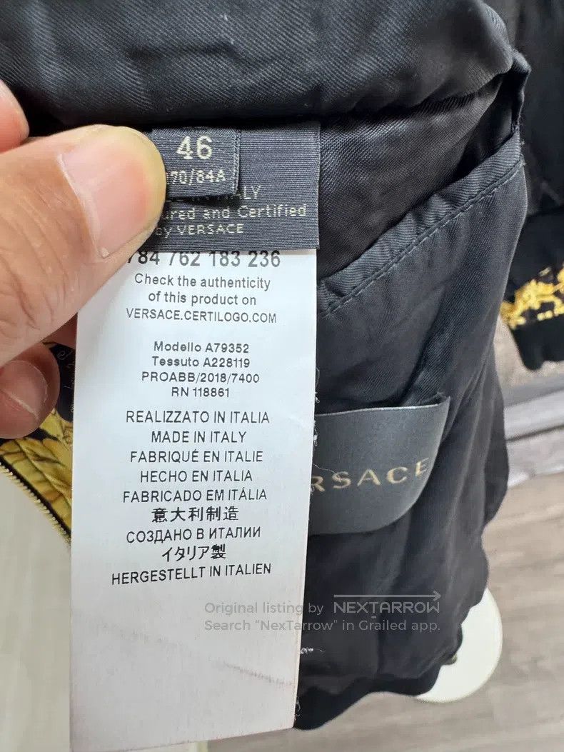 Versace Versace Black gold baroque men's cotton jacket jacket Size US M / EU 48-50 / 2 - 8 Thumbnail