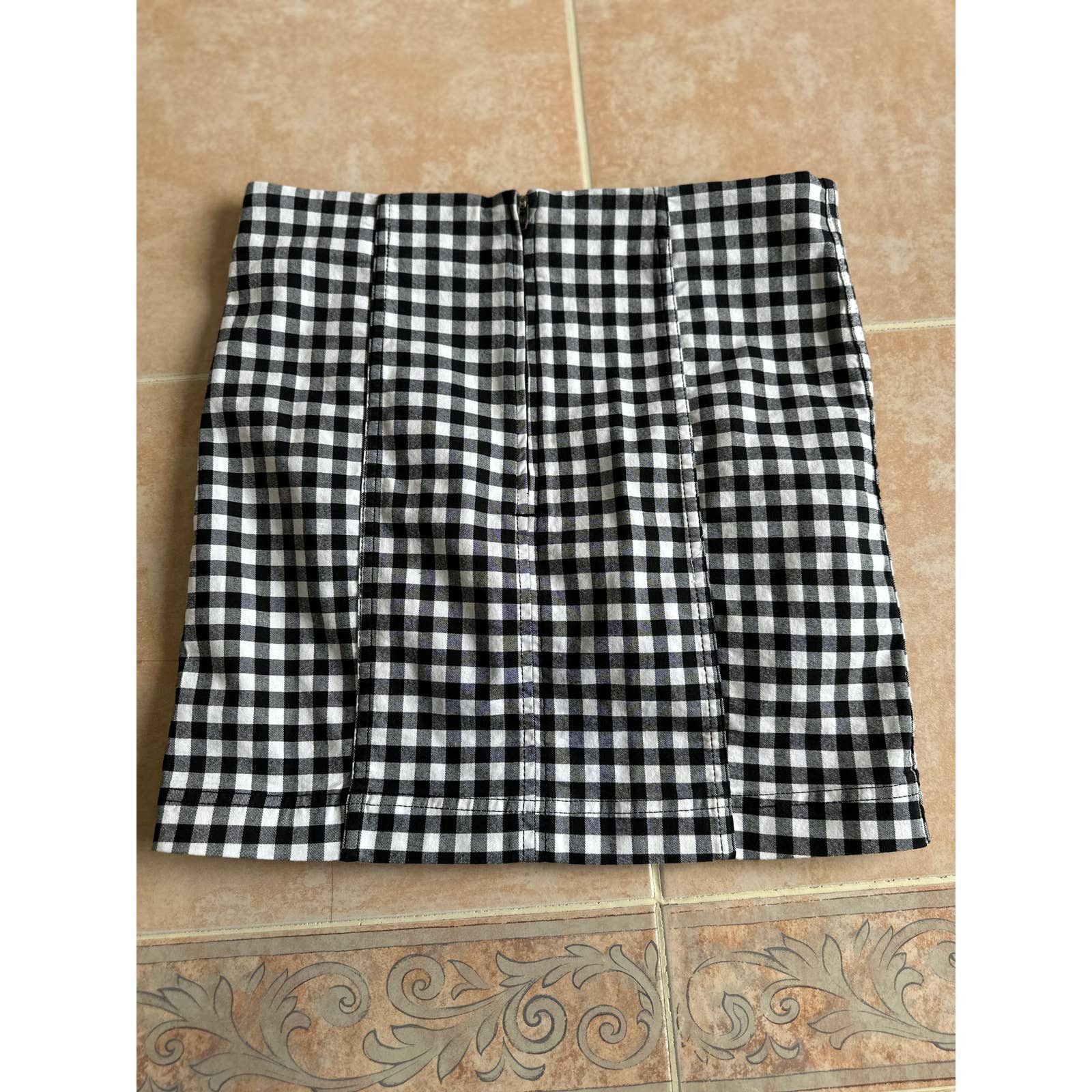 Free People Free People Modern Femme Gingham Stretch Mini Skirt size 10 Size 32" / US 10 / IT 46 - 3 Thumbnail