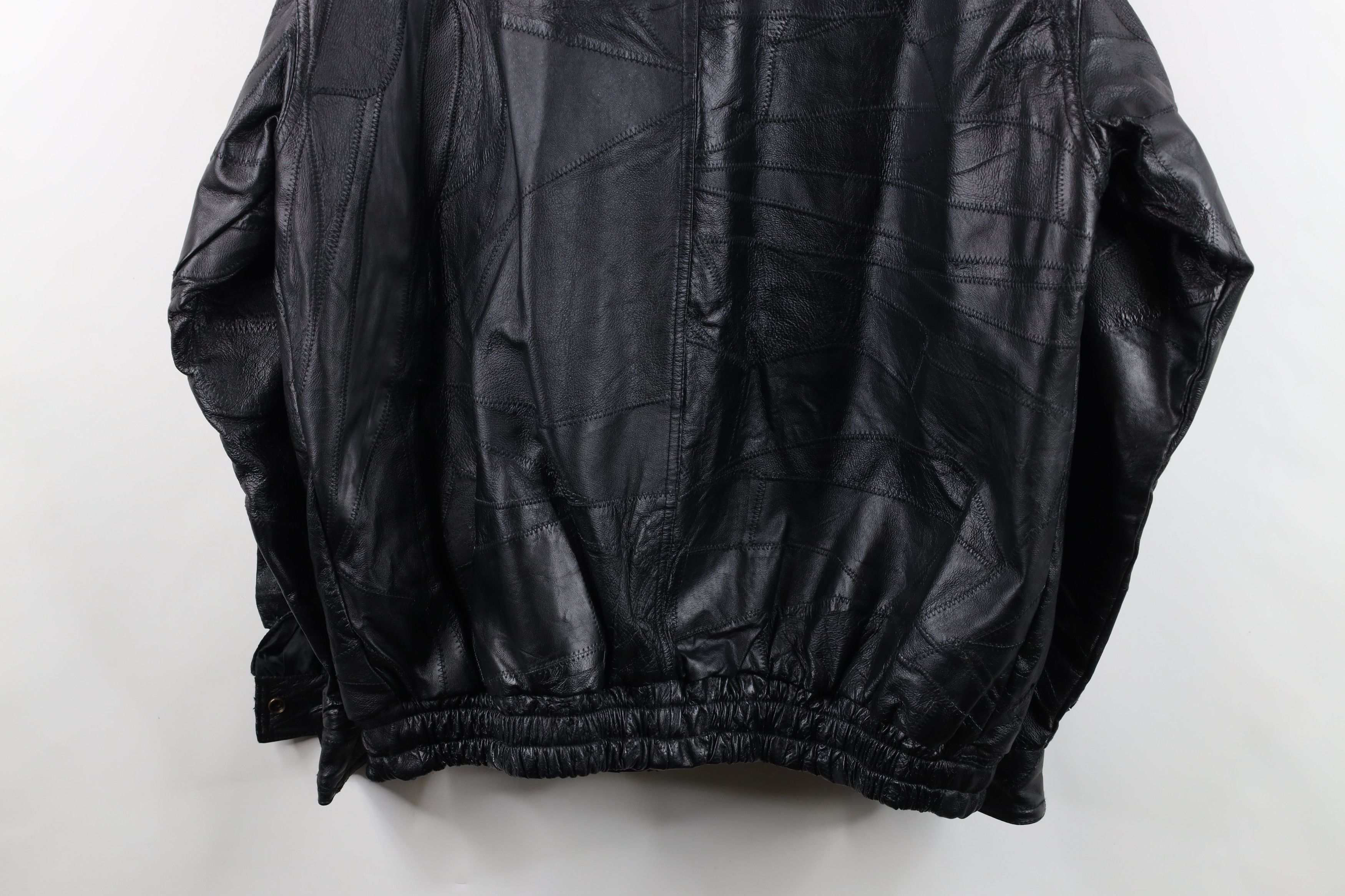 Vintage Vintage 90s Streetwear Patchwork Leather Bomber Jacket Size US XL / EU 56 / 4 - 14 Thumbnail