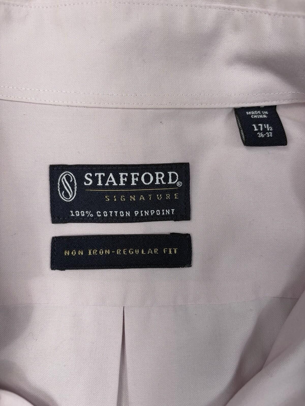 Stafford Stafford Men’s Pink Regular Dress Shirt Size 17 1/2 Size 38R - 2 Thumbnail