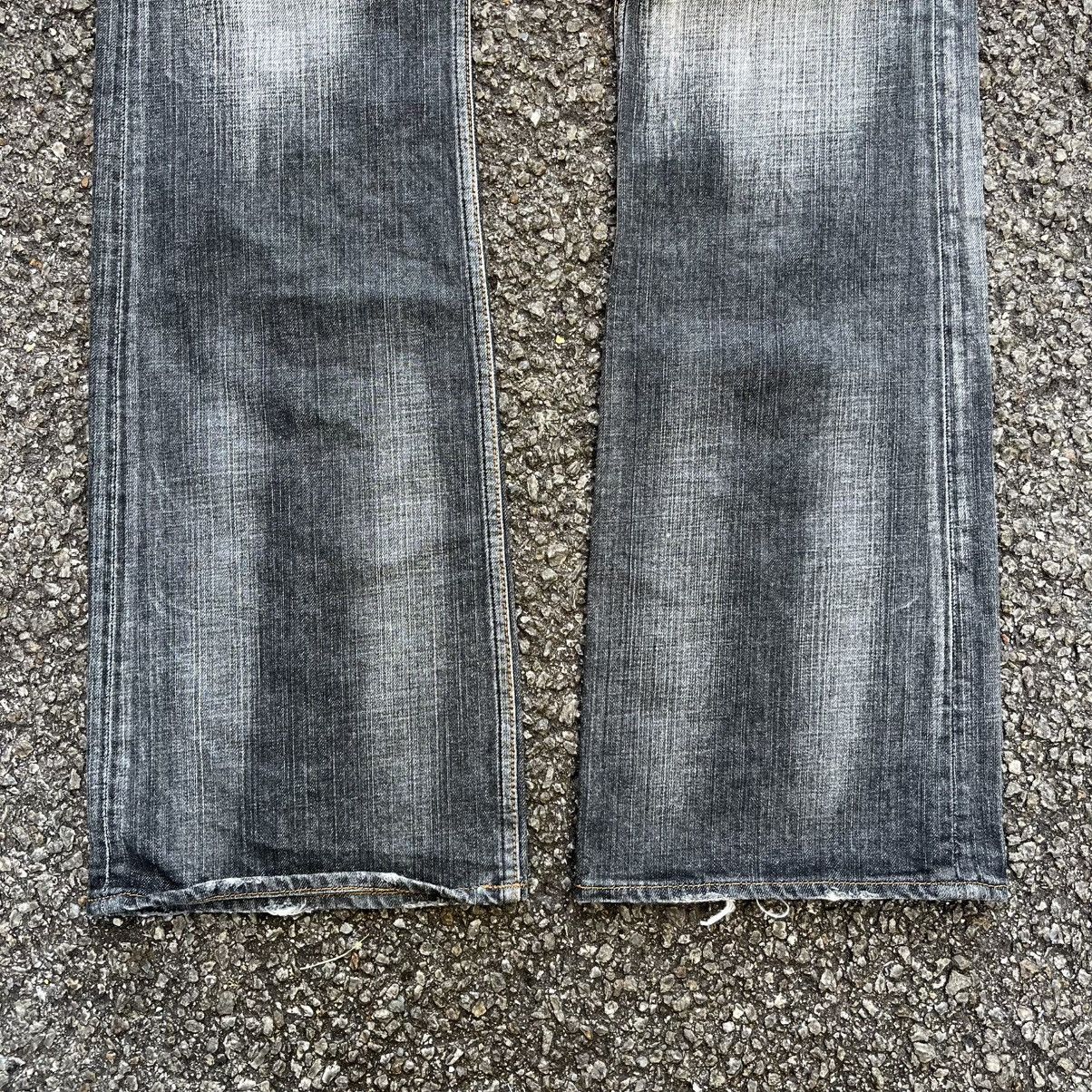 Tornado Mart FLARE JEANS CLAWMARK DENIM CRACK WASH BOBSON FADED PANTS Size US 31 - 2 Thumbnail