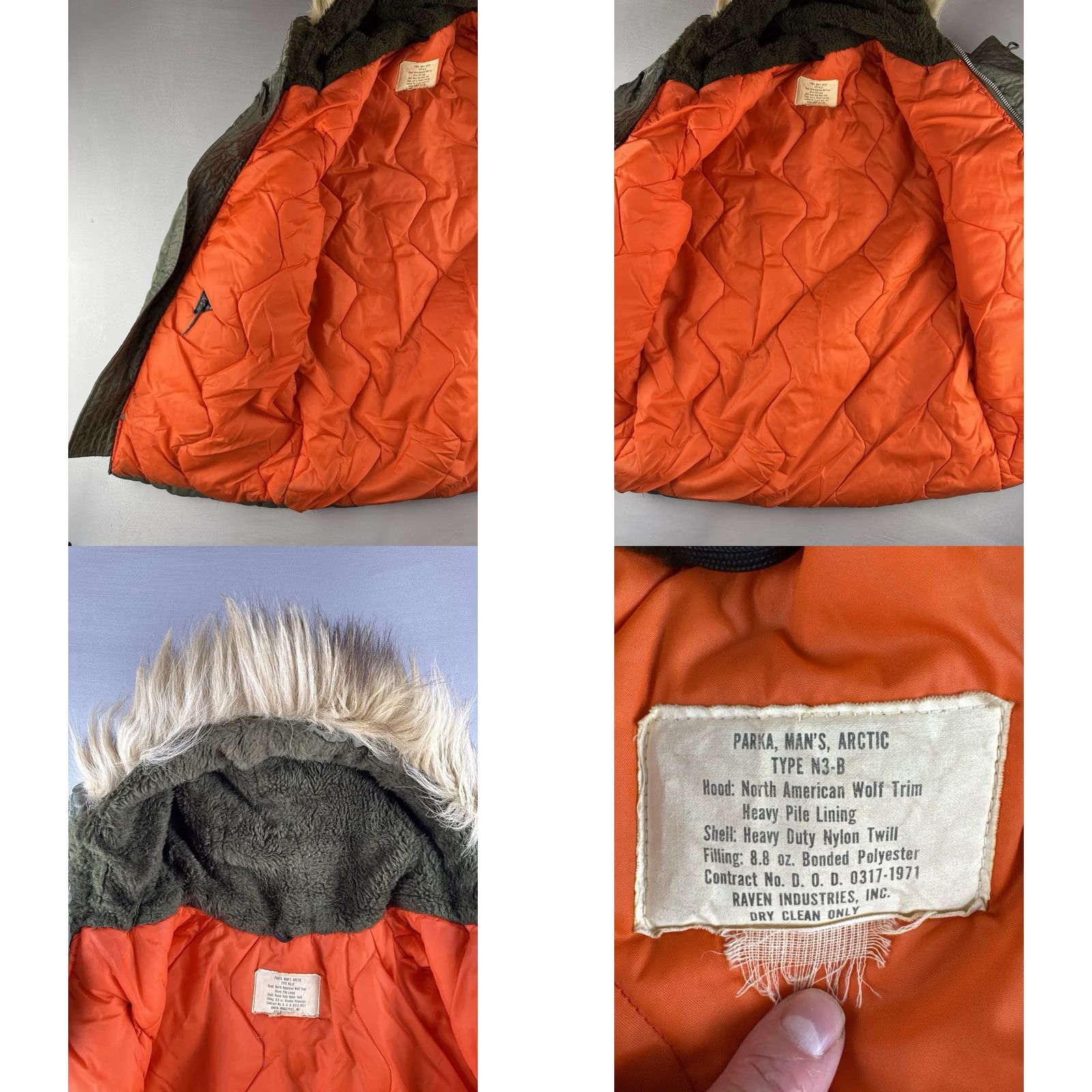 Vintage VINTAGE Raven Industries N-3B Parka Jacket Mens Coat Wool Wolf Trim Green 1971 USAF 70s N-3B Military Outdoor | Mens Size US L / EU 52-54 / 3 - 10 Thumbnail