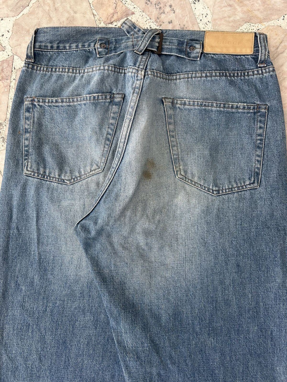Gucci Gucci Straight Cut Buckle Back Vintage Denim Trousers Size US 30 / EU 46 - 10 Thumbnail