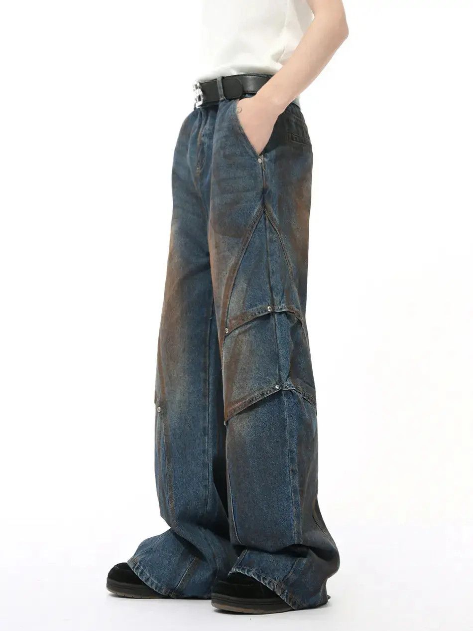 Japanese Brand Retro loose casual dyed denim jeans Size US 32 / EU 48 - 2 Thumbnail