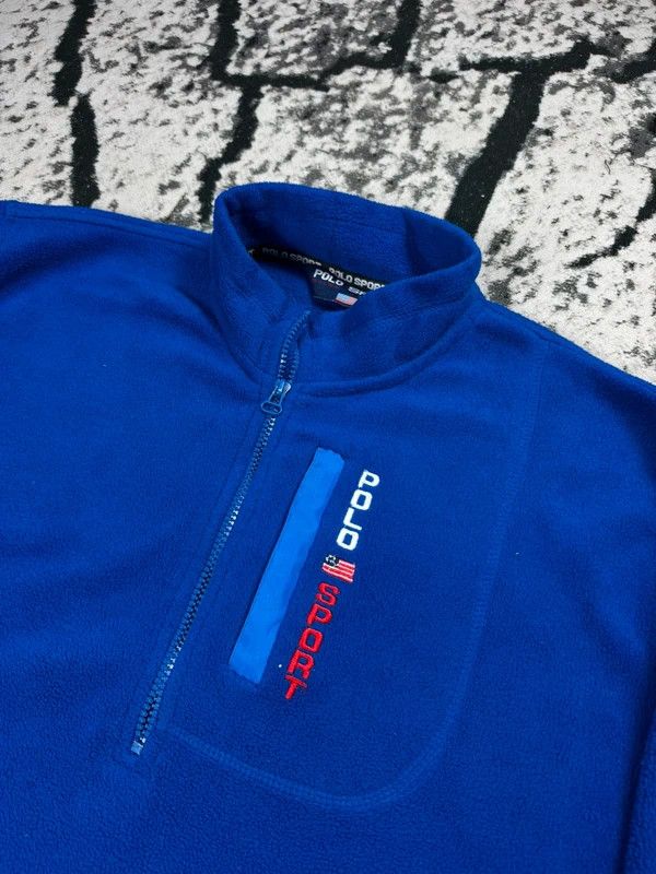 Ralph Lauren Vintage fleece zip Polo Sport Ralph Lauren blue L logo usa Size US L / EU 52-54 / 3 - 3 Thumbnail