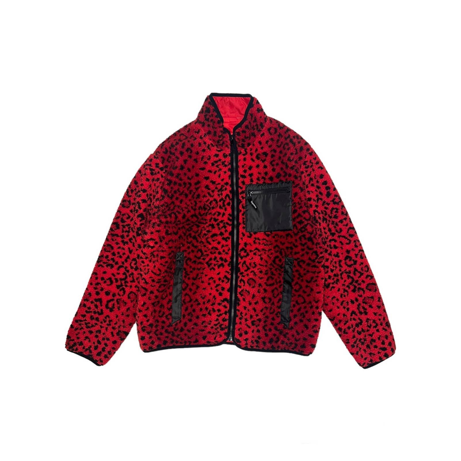 Supreme red leopard store fleece