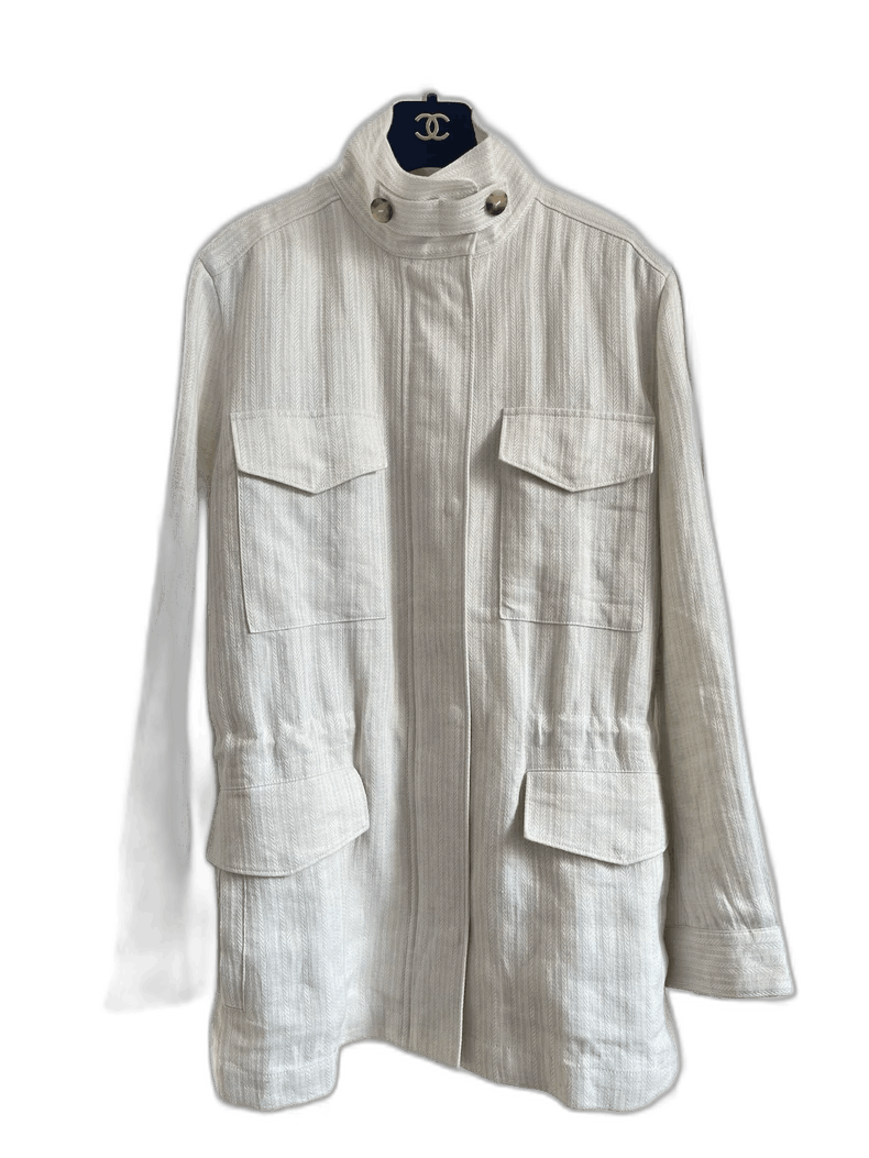 Hermes Loropiana White Classic Trench Coat XS - dmc Size XS / US 0-2 / IT 36-38 - 1 Thumbnail
