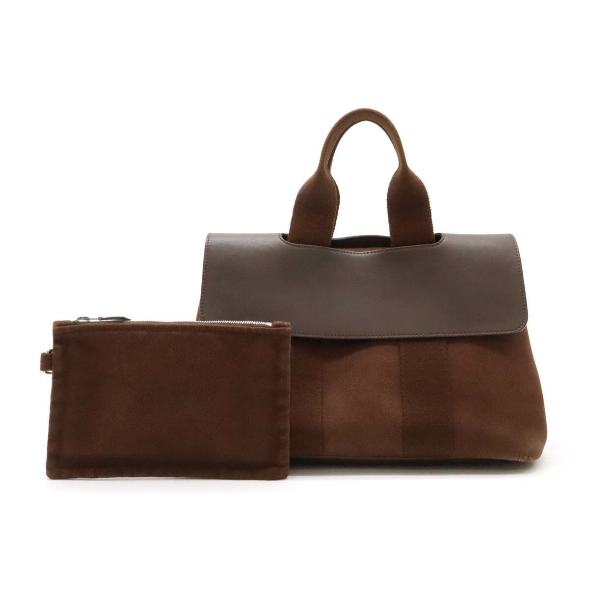 Hermes Hermes Toilachevron Valparaiso Pm Handbag Brown Leather Leather Tote Bag, Women's