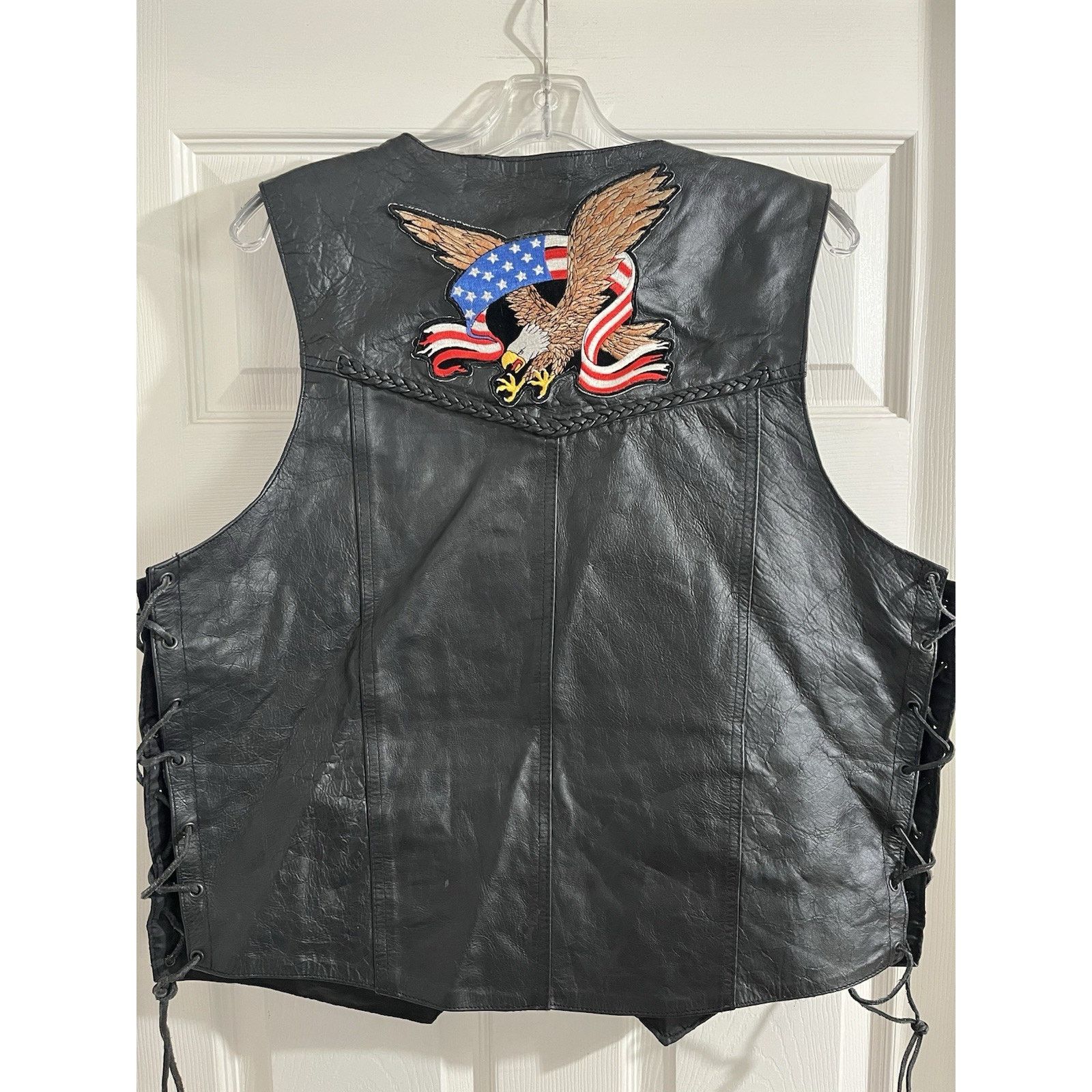 Other Vintage Hudson Leather Biker Best Motorcycle Sz L Eagle Flag Size US L / EU 52-54 / 3 - 1 Thumbnail